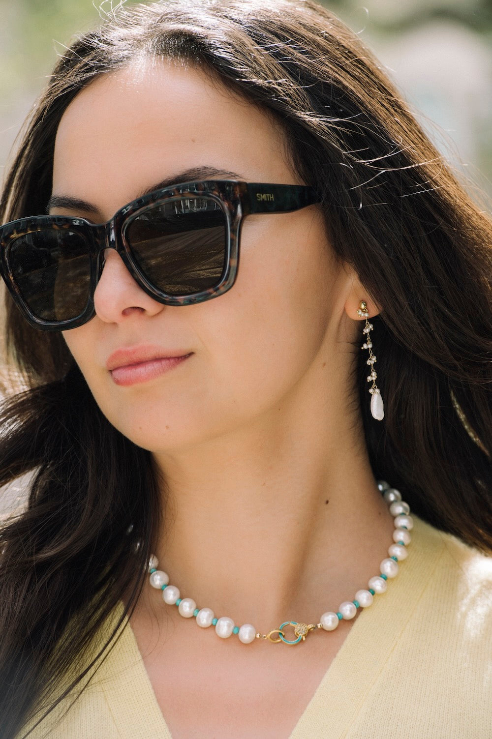 Pearl Confetti Necklace in Turquoise