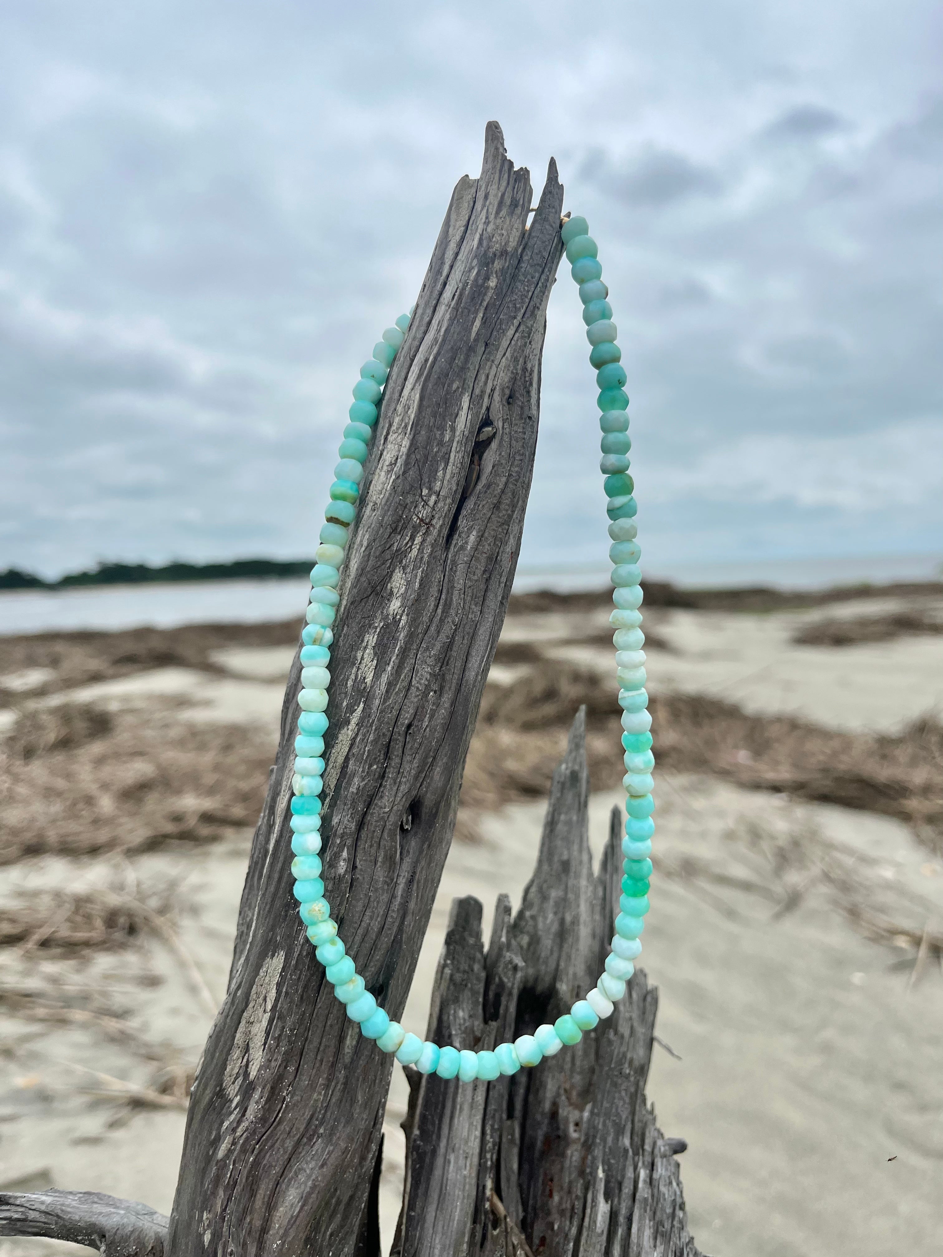 Blue Peruvian Opal Necklace