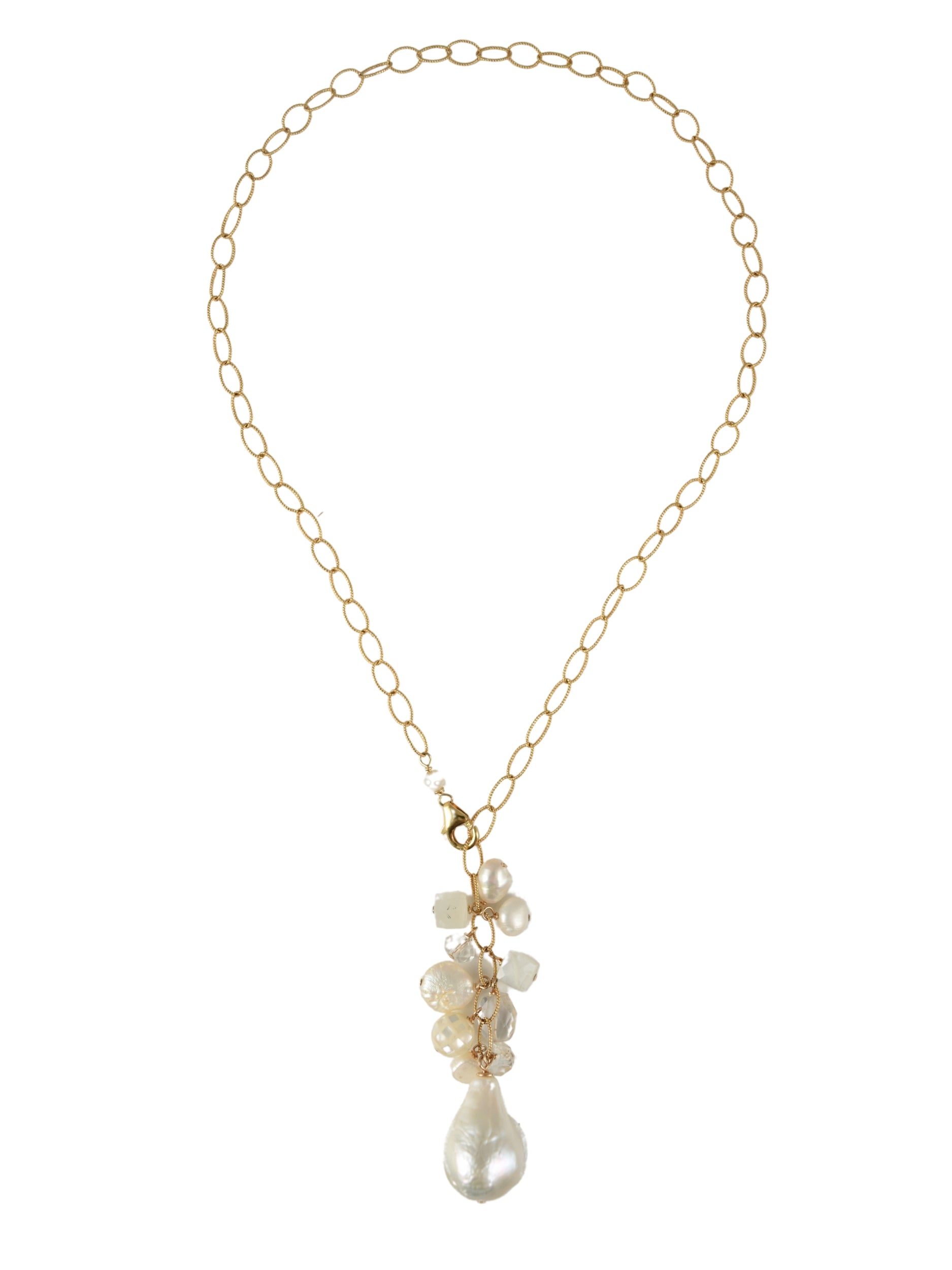 Iridescent Isla Necklace in White