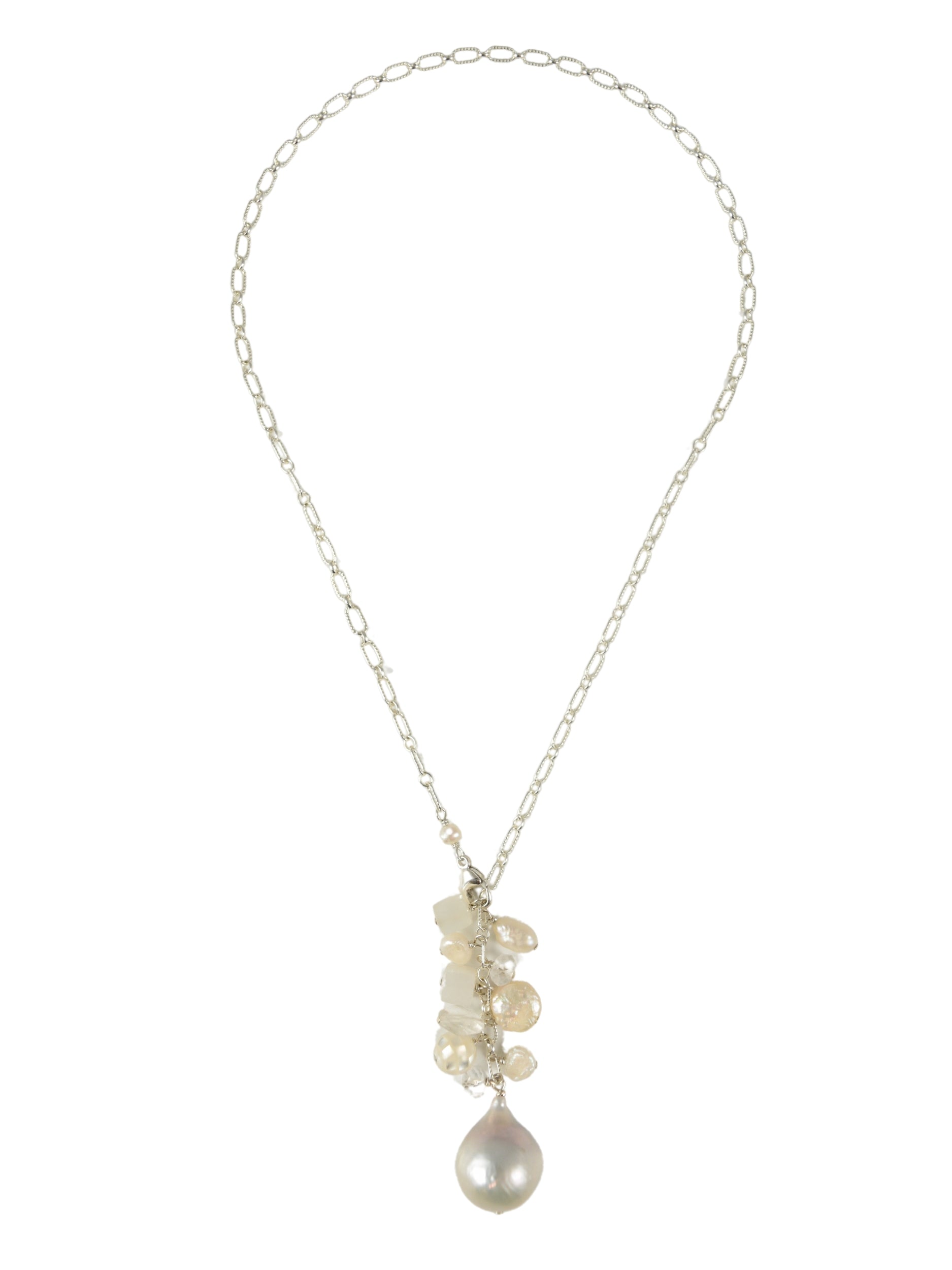 Iridescent Isla Necklace in White