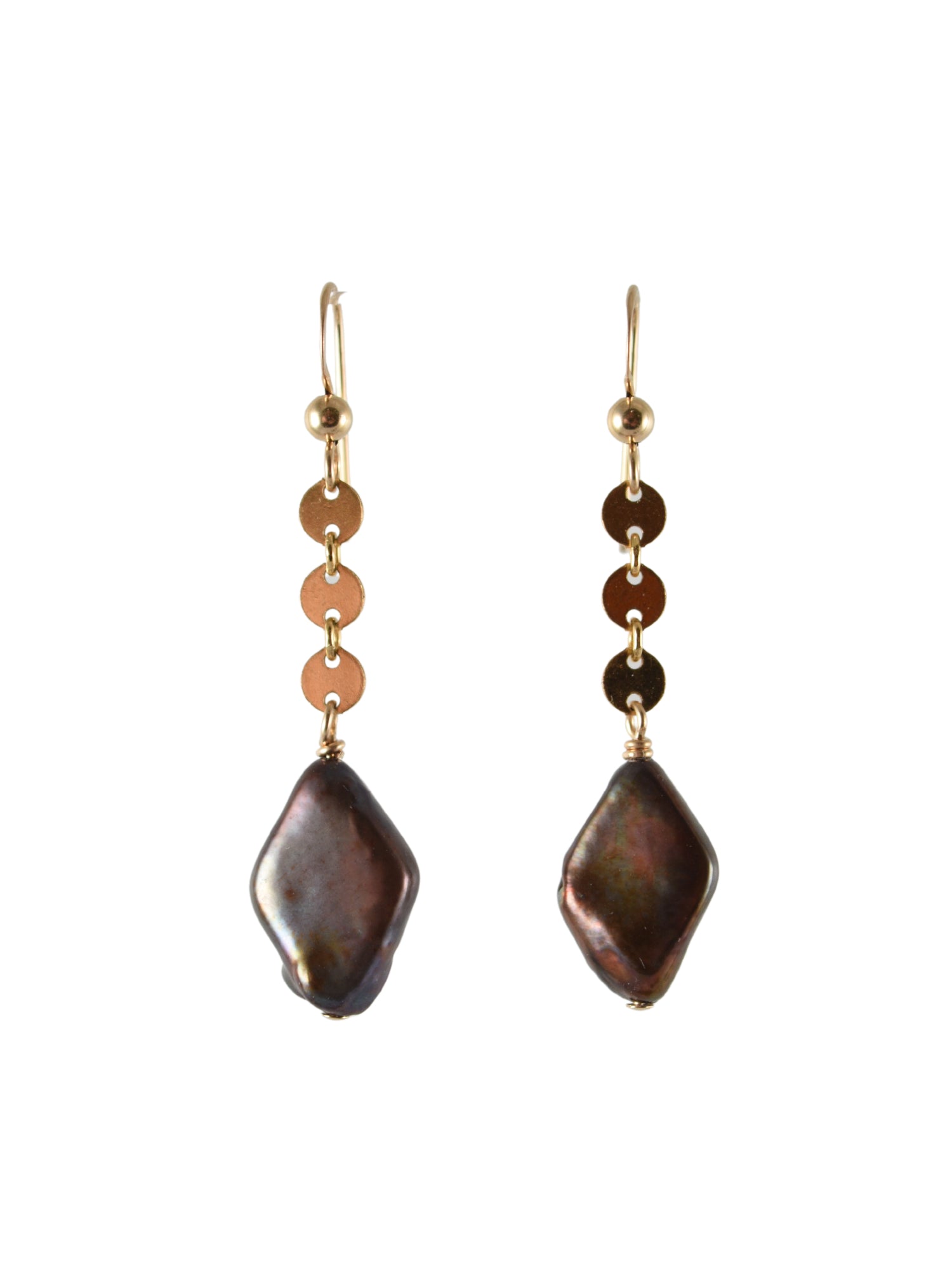 Iris Earrings in Chocolate Pearl