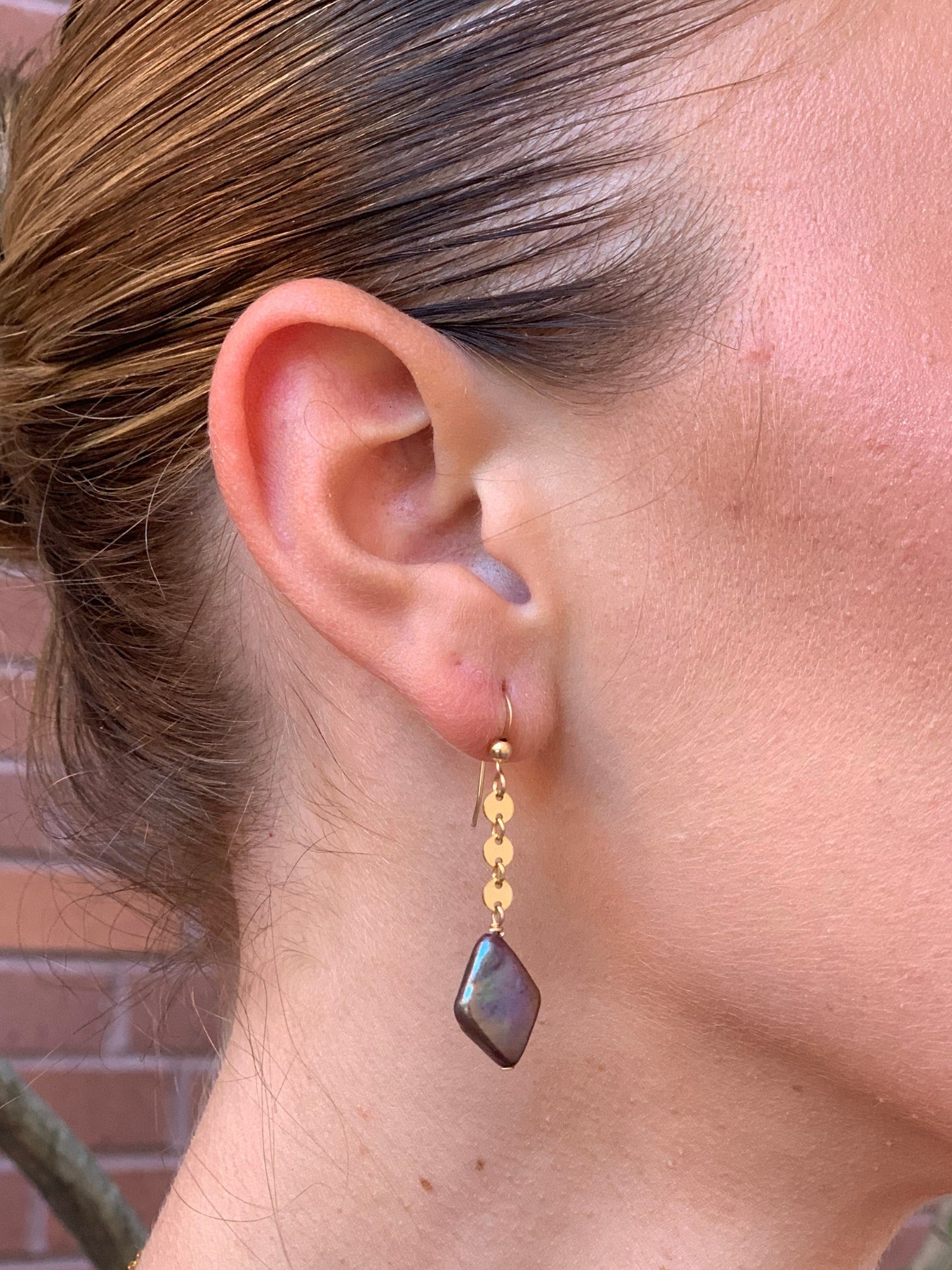 Iris Earrings in Chocolate Pearl