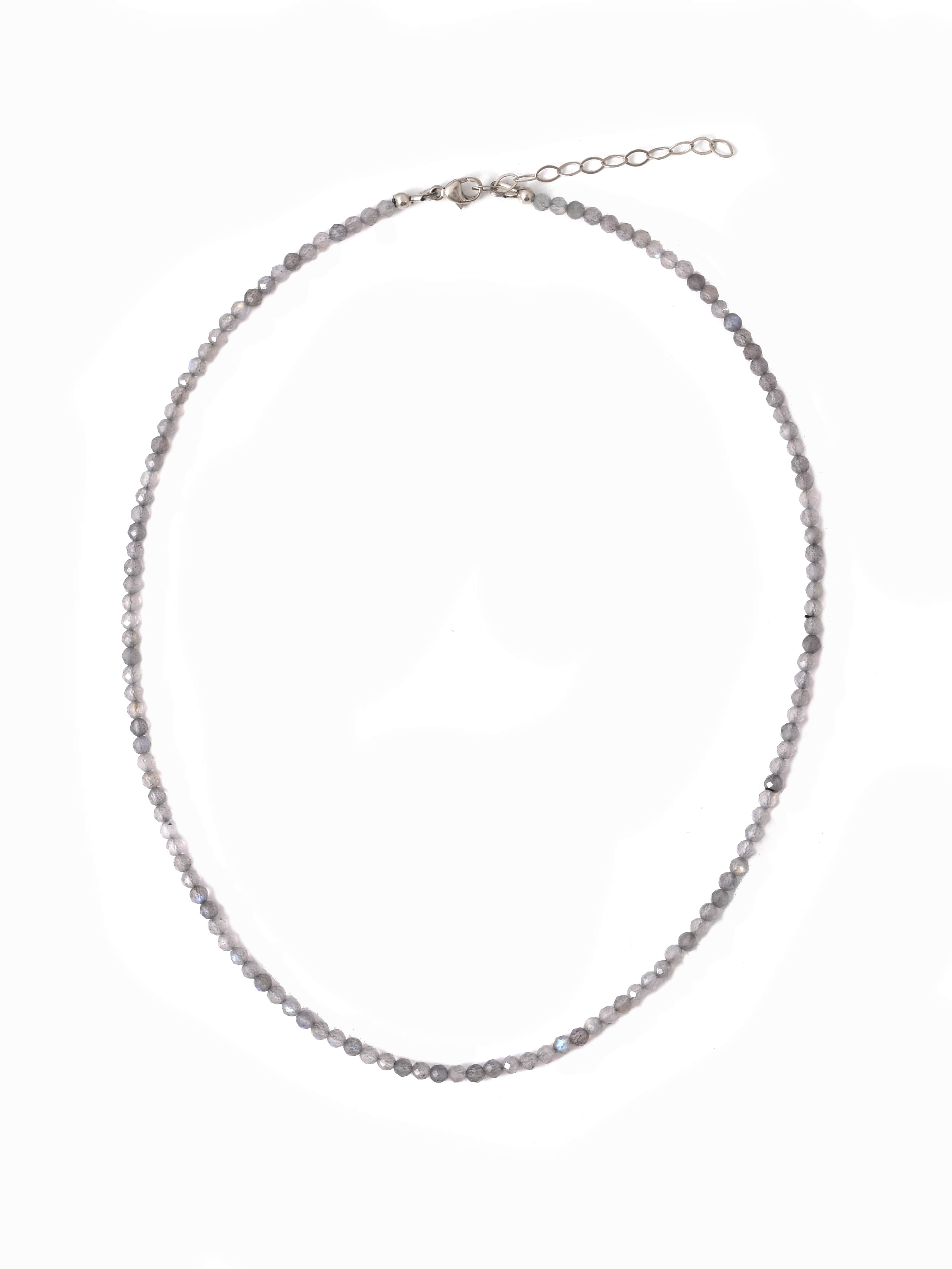 Labradorite Dainty Beaded Necklace