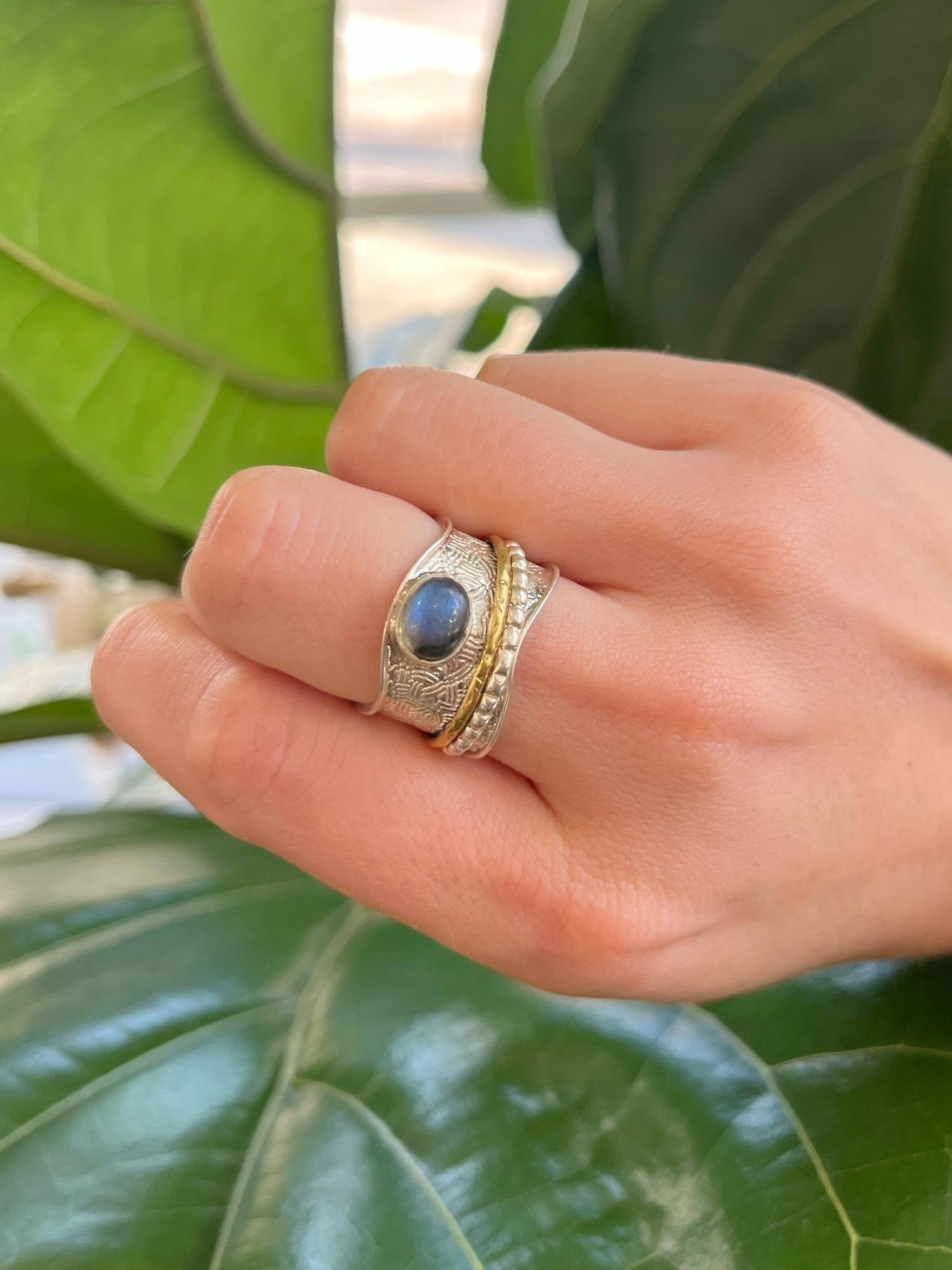 Labradorite Simple Spinner Ring