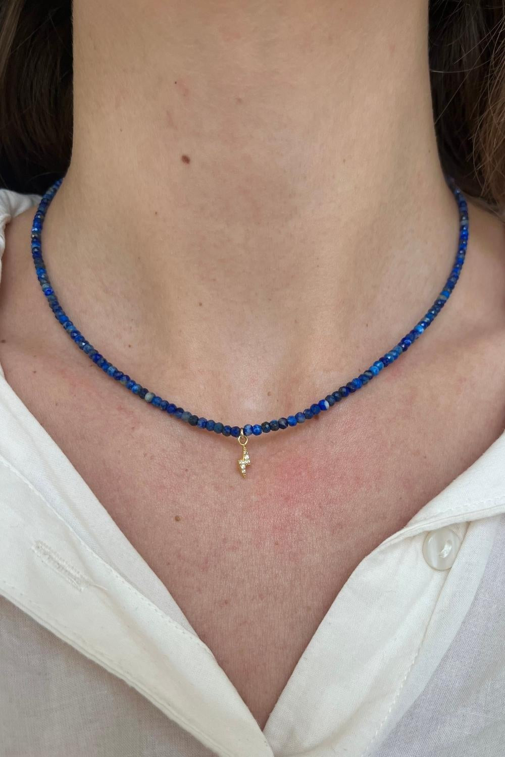 Lapis Lightning Bolt Necklace