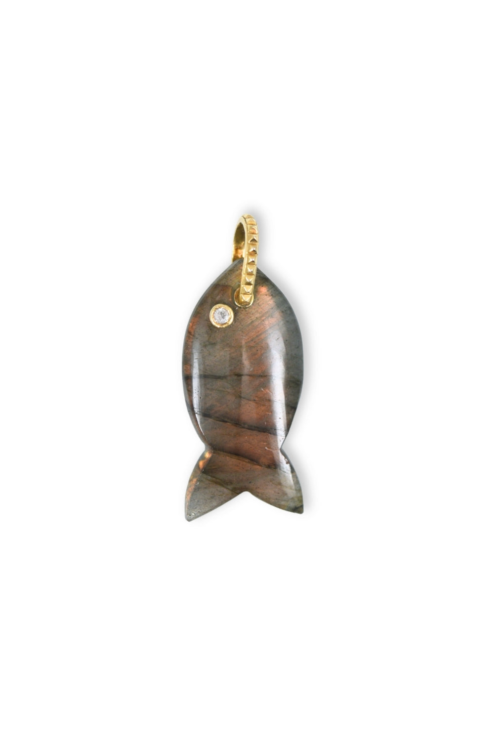 Large Labradorite Fish Charm