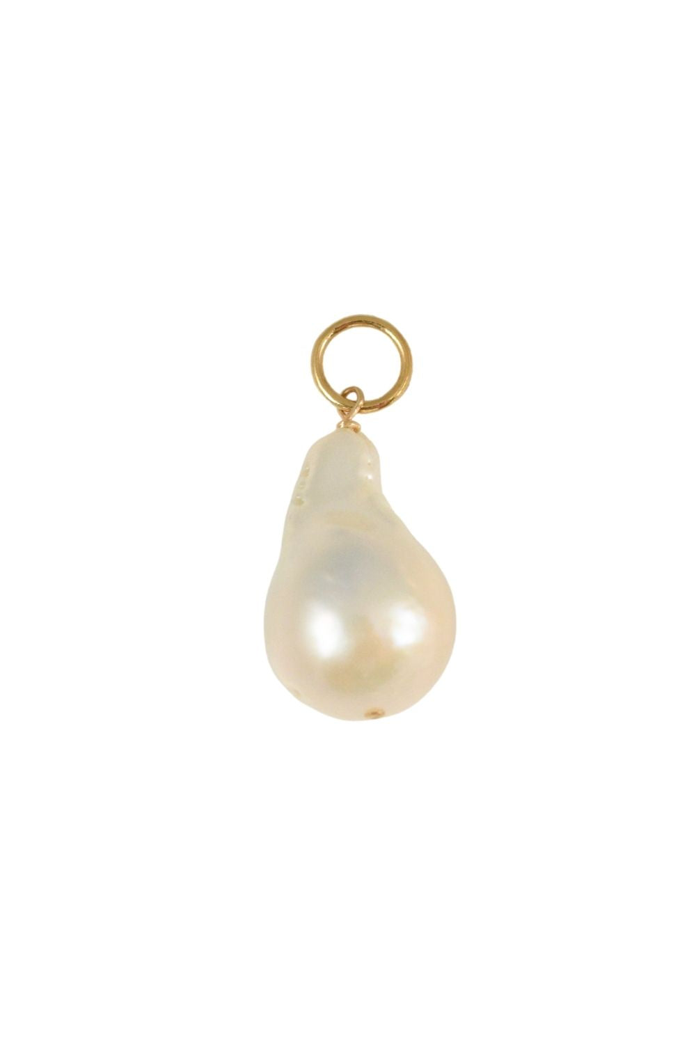 Large White Baroque Pearl Charm