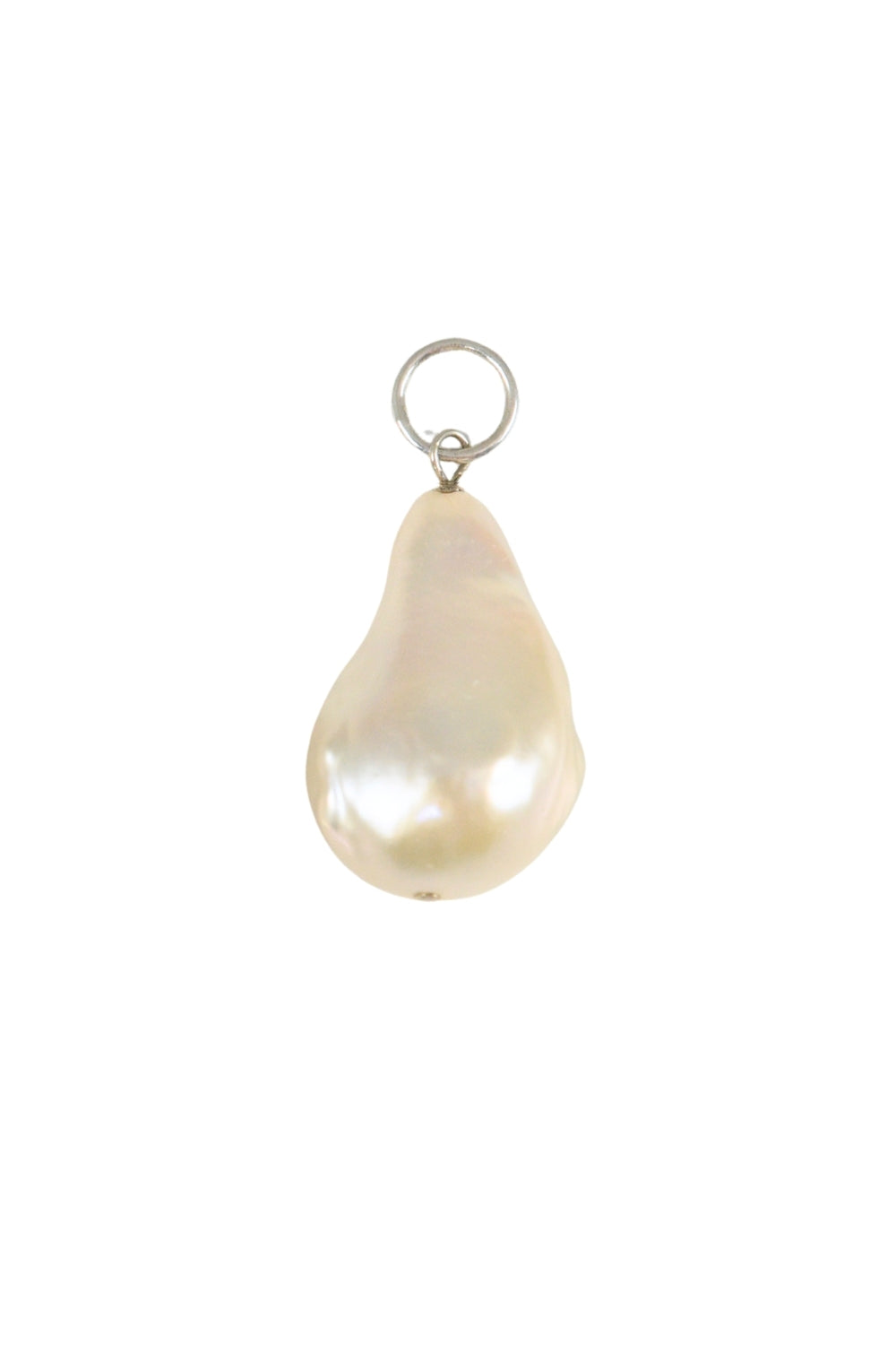 Large White Baroque Pearl Charm