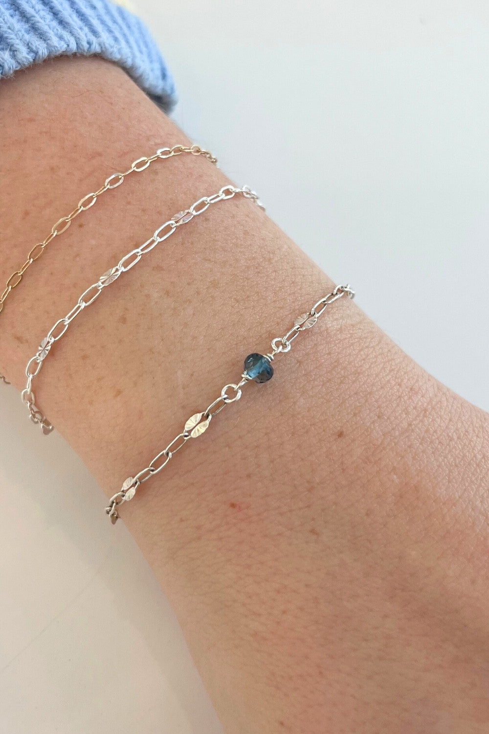 London Blue Topaz Charm for Permanent Jewelry