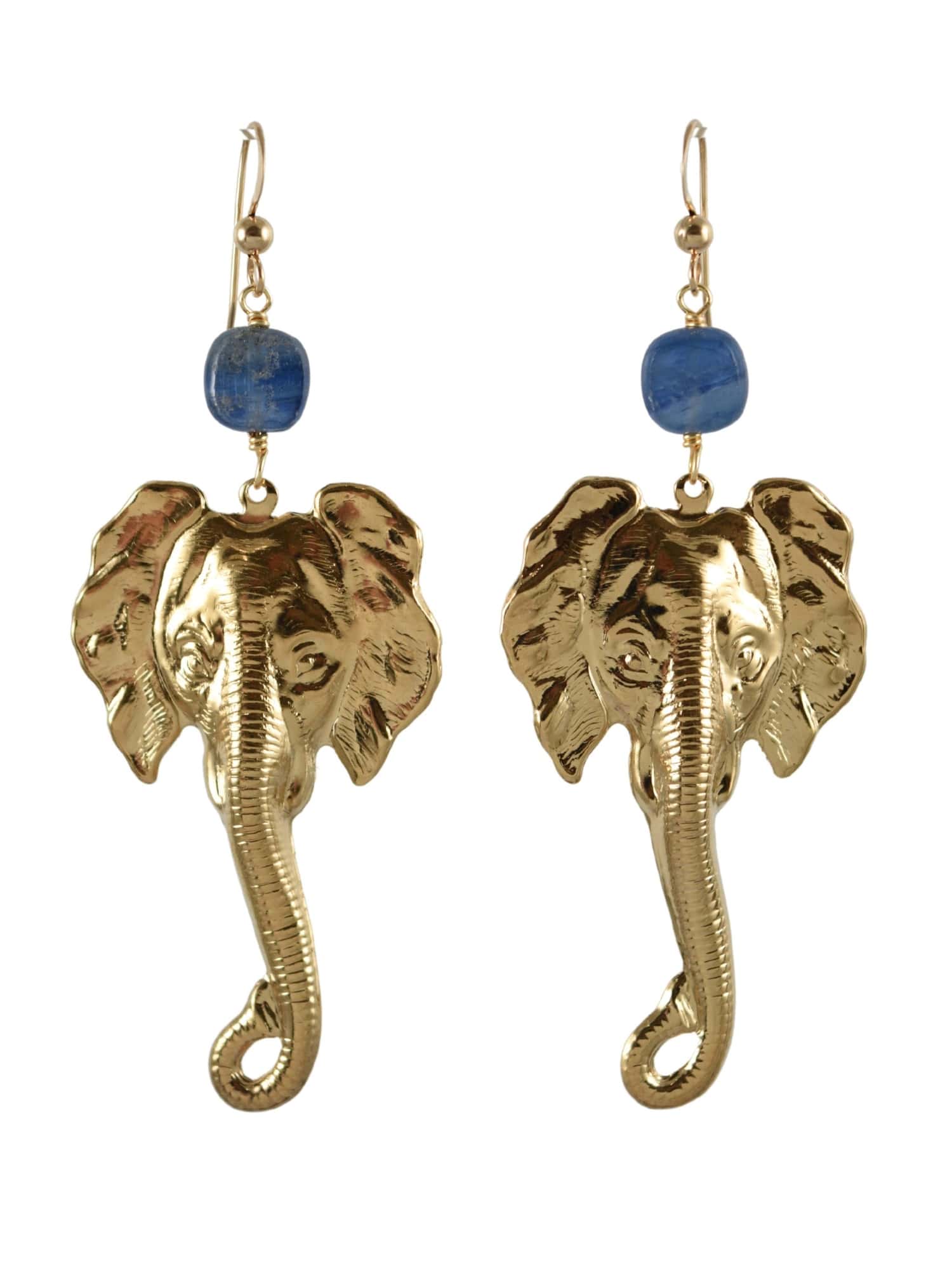 Lucky Elephant Earring in Blue Kyanite