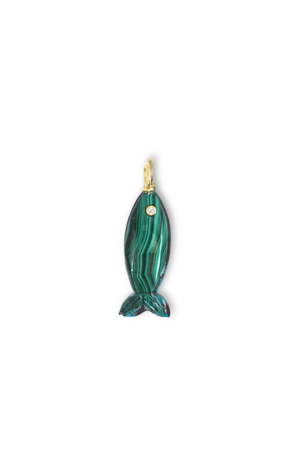 Malachite Fish Charm