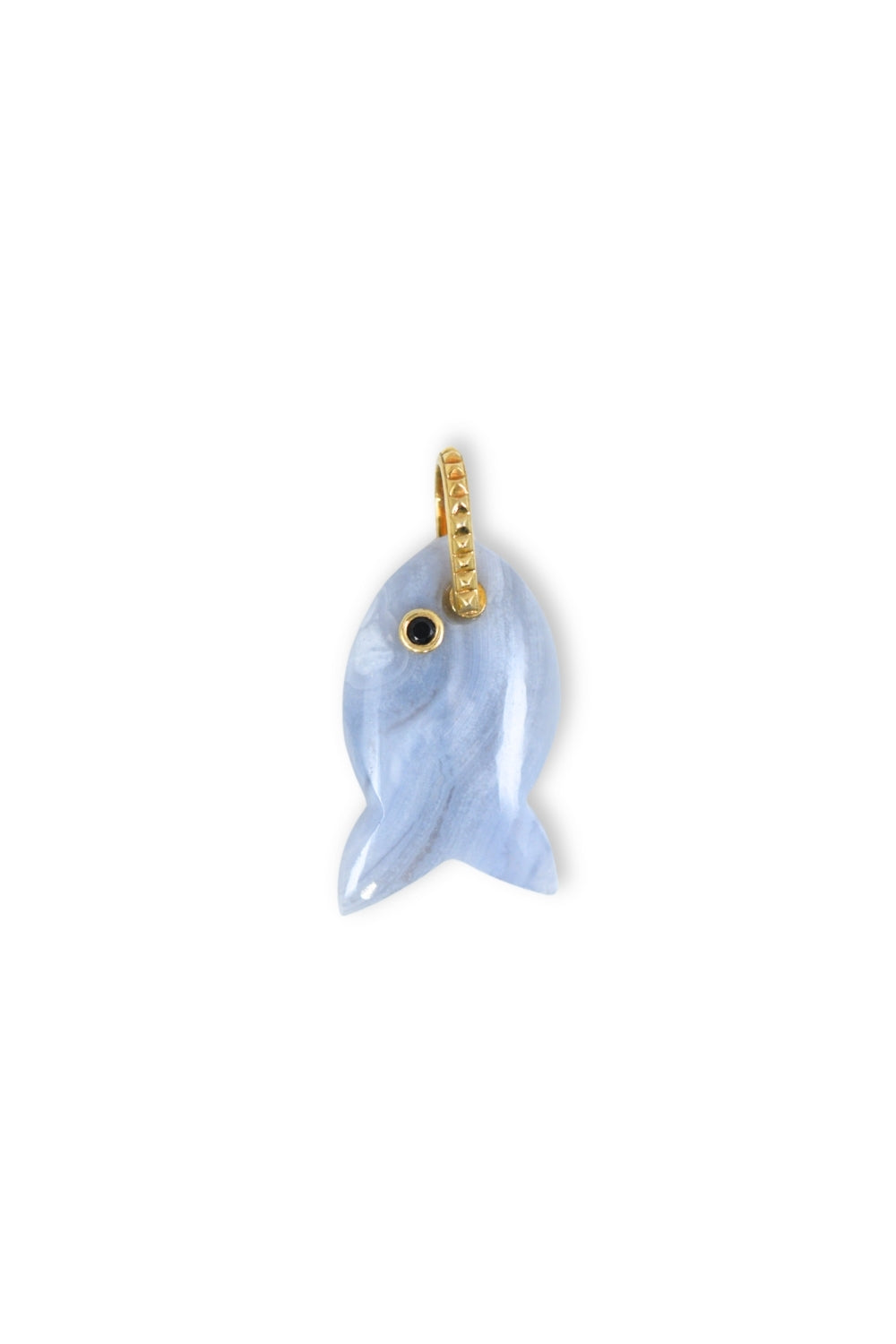 Medium Blue Lace Agate Fish Charm