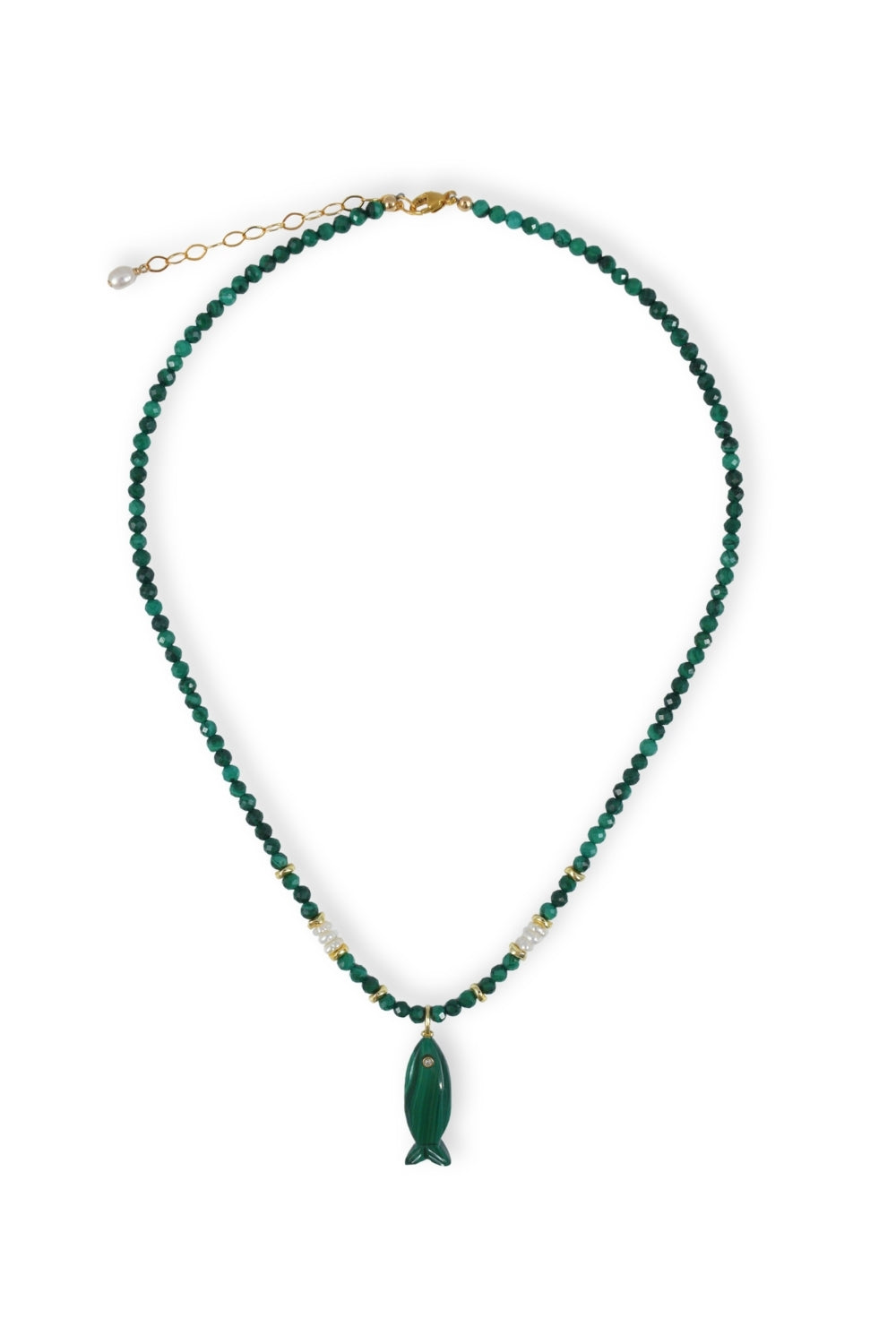 Mia Malachite Fish Necklace