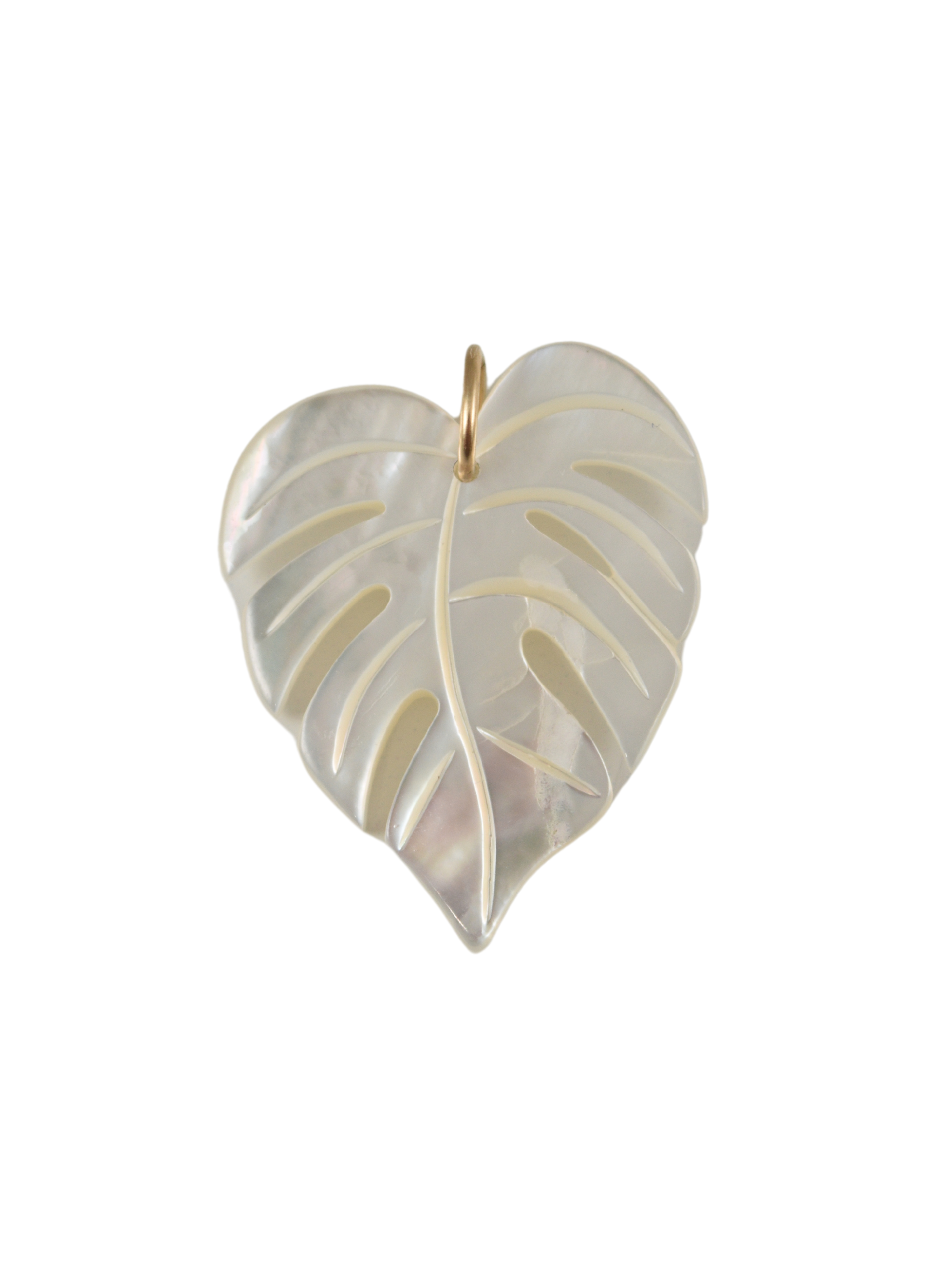 Monstera Mother of Pearl Charm- Small