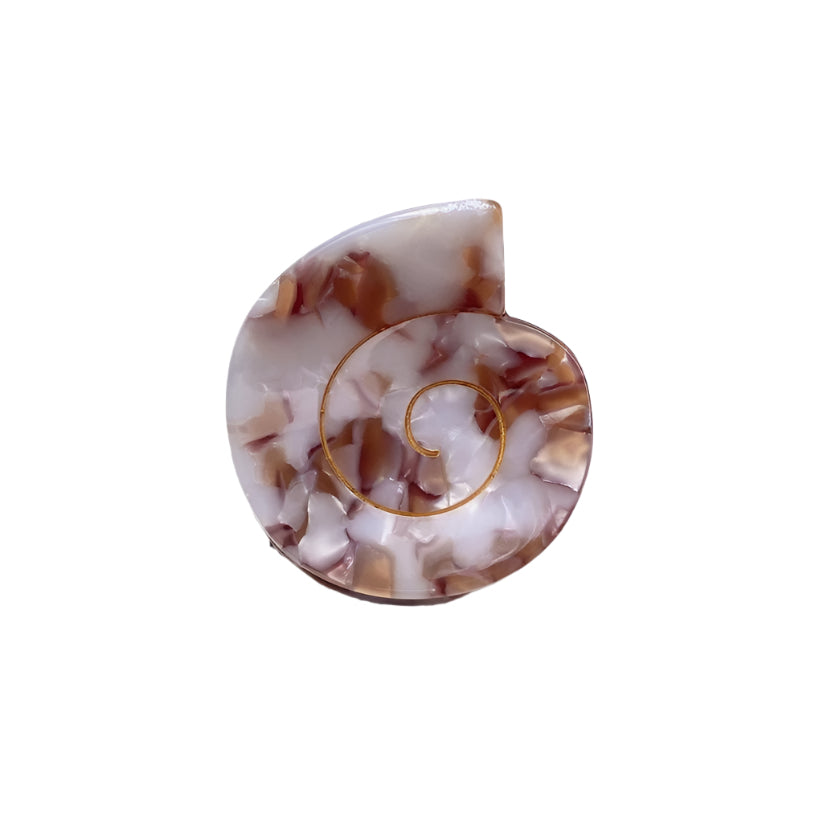 Swirl Mini Claw Clip in Brown