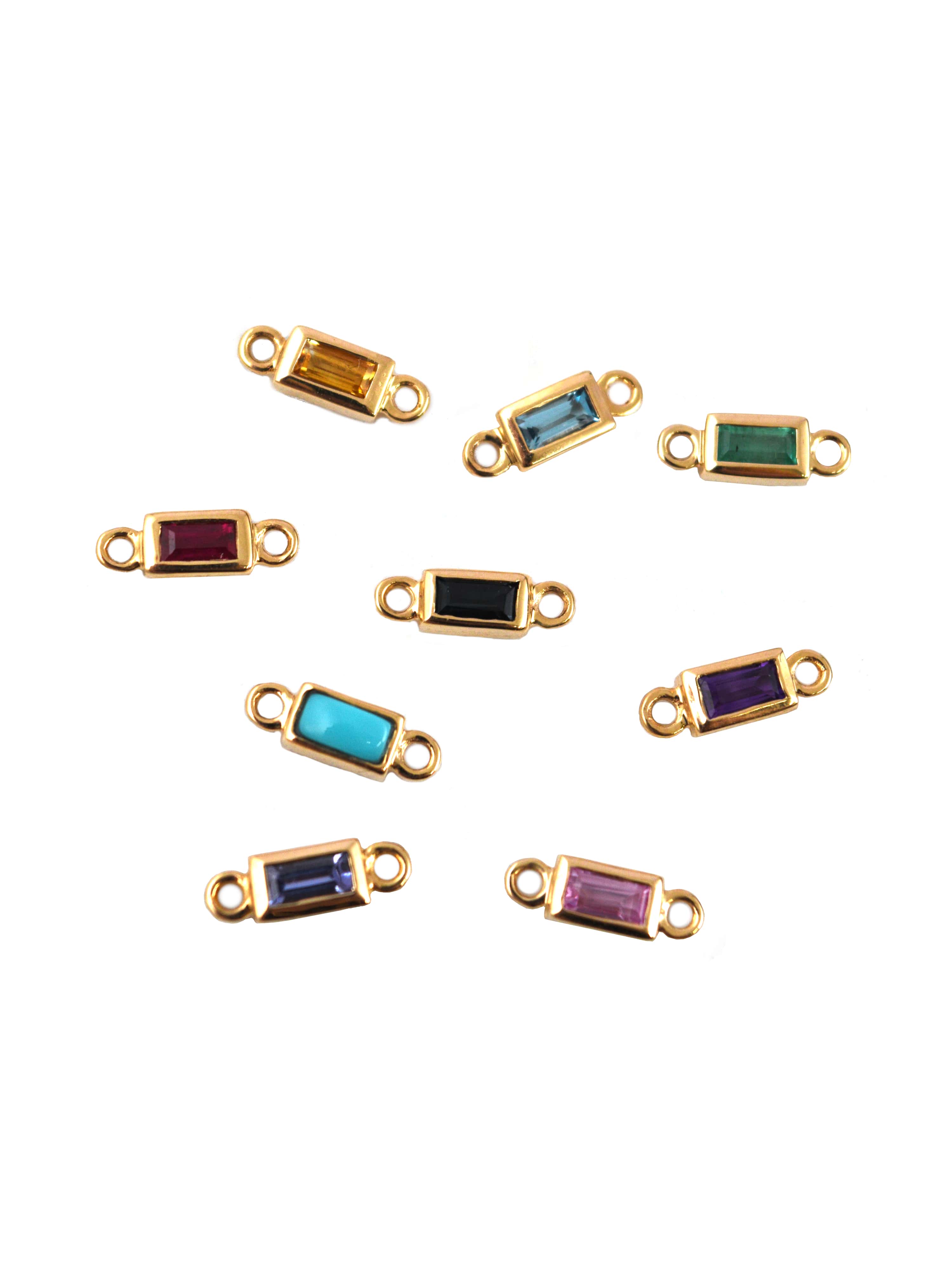 Baguette Charms in 14kt Gold