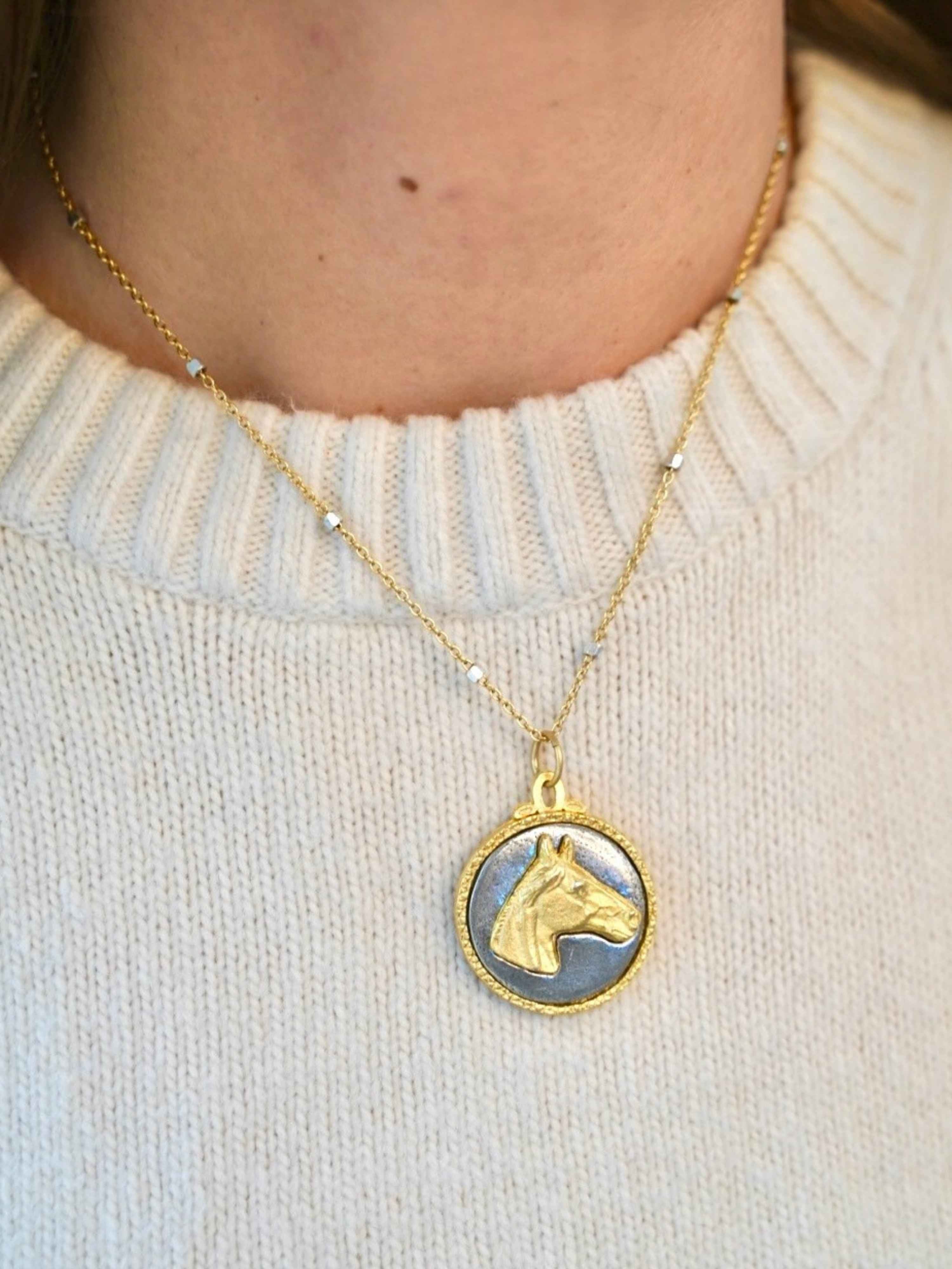 Mixed Metal Horse Head Charm