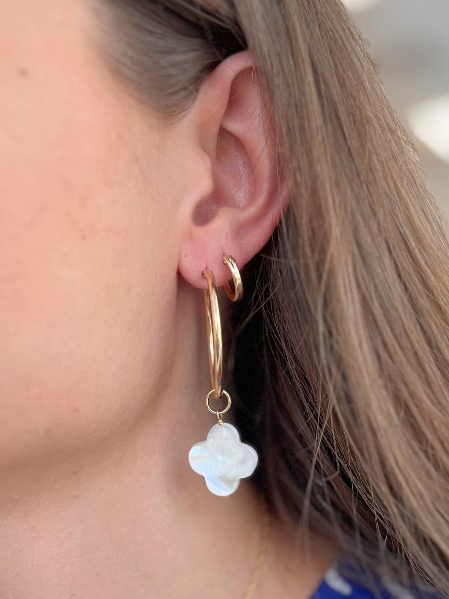 Mother Of Pearl Quatrefoil charm 