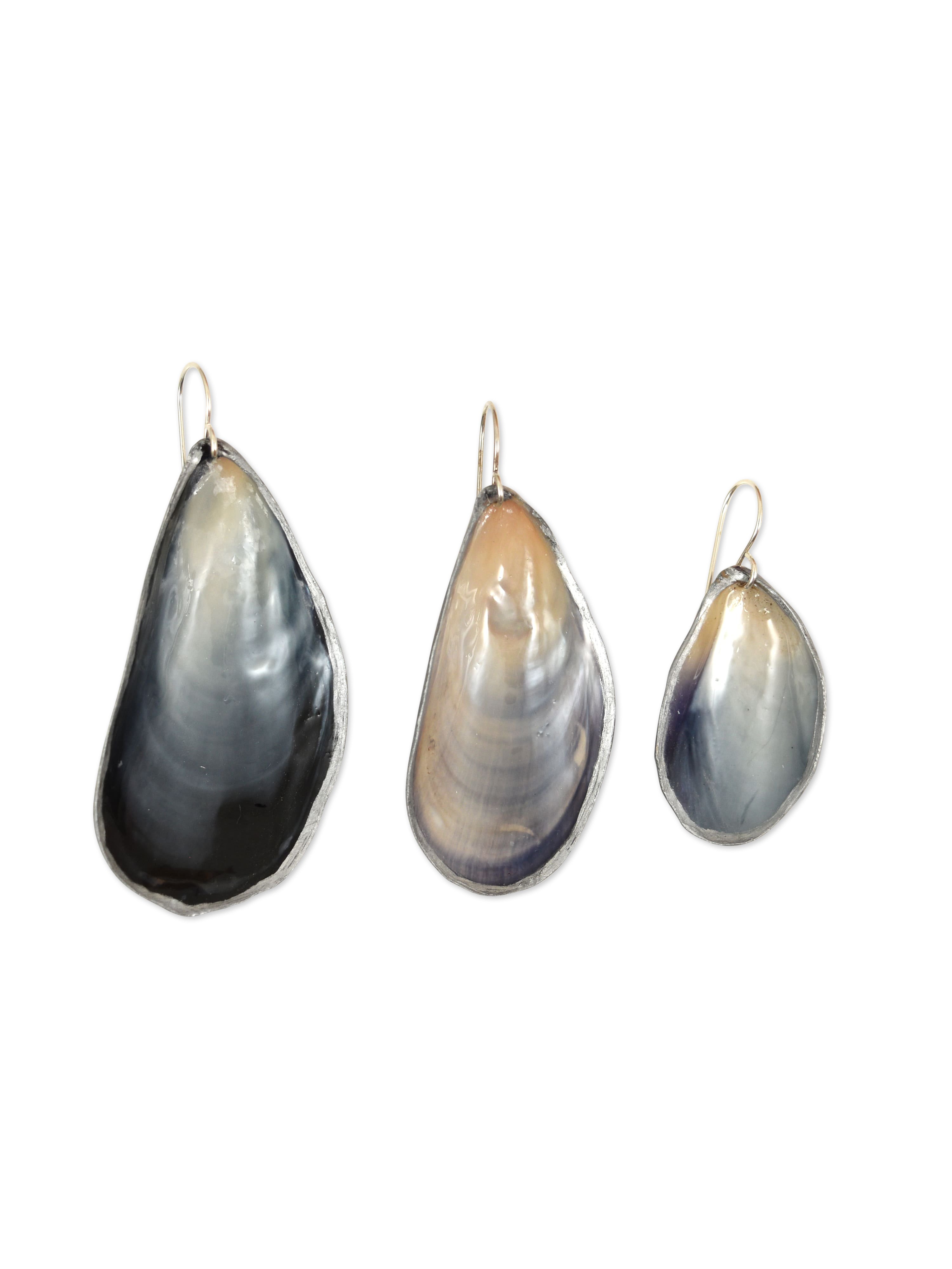 Mussel Earrings in Sterling Silver