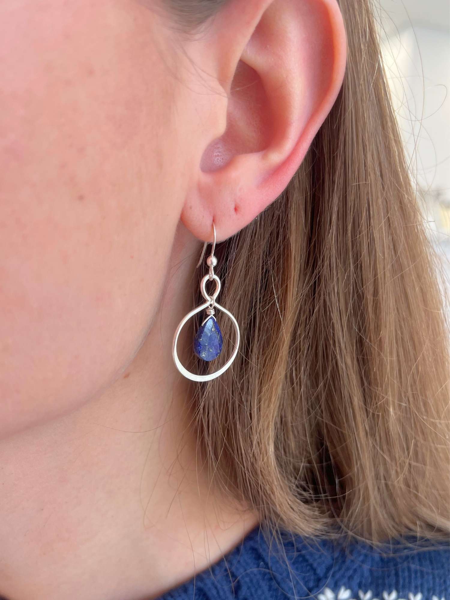 Neptune Earrings in Lapis