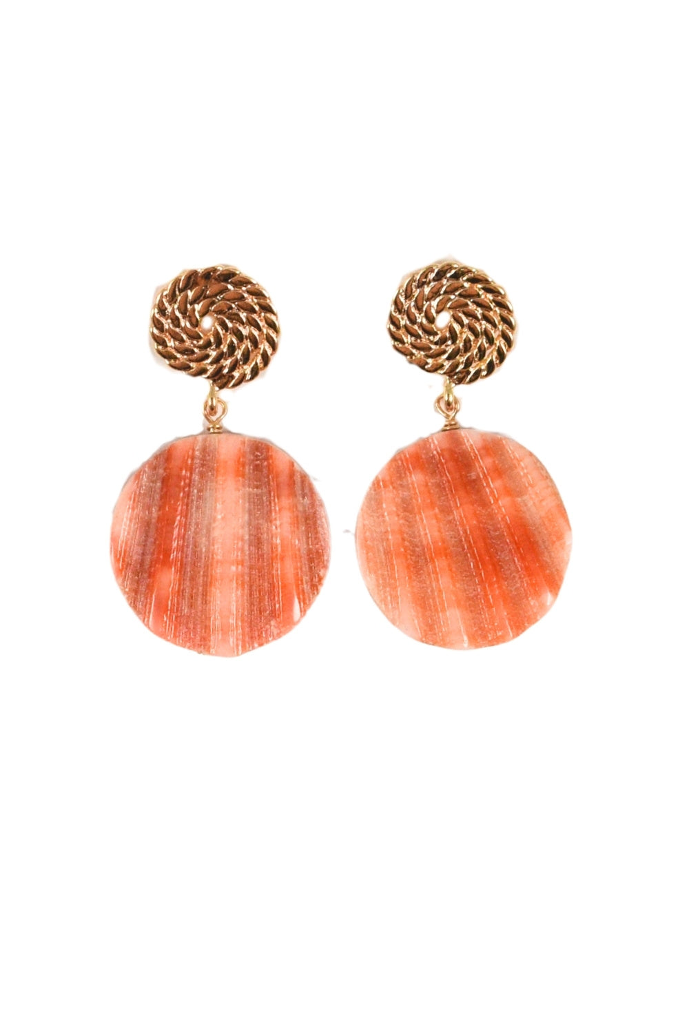 Salty Scallop Earrings in Orange