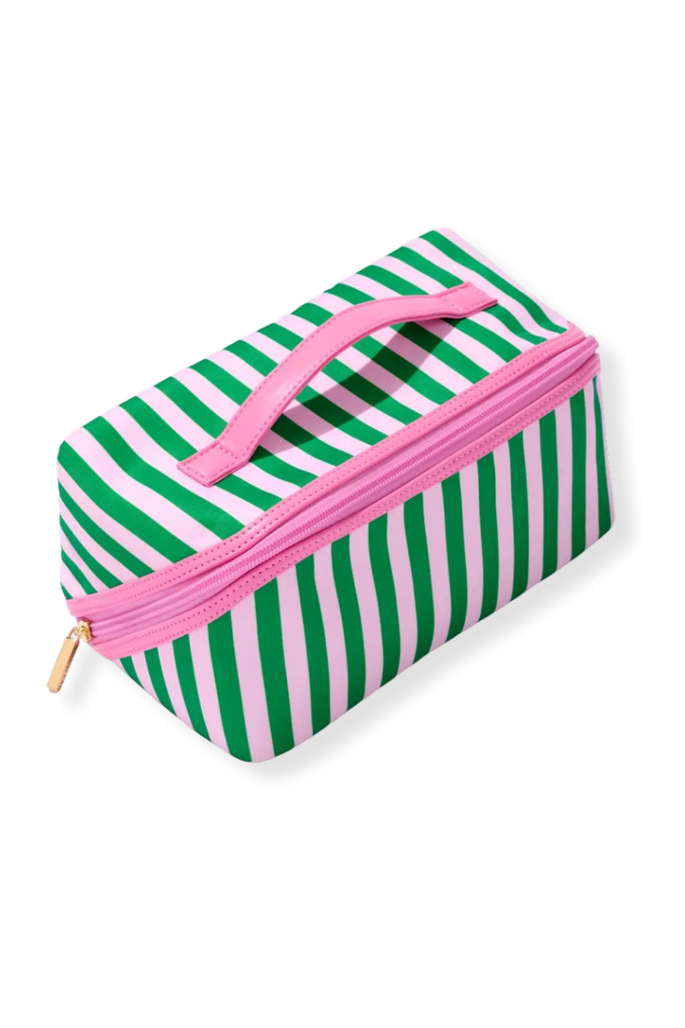 Palm Striped Cosmetic Bag