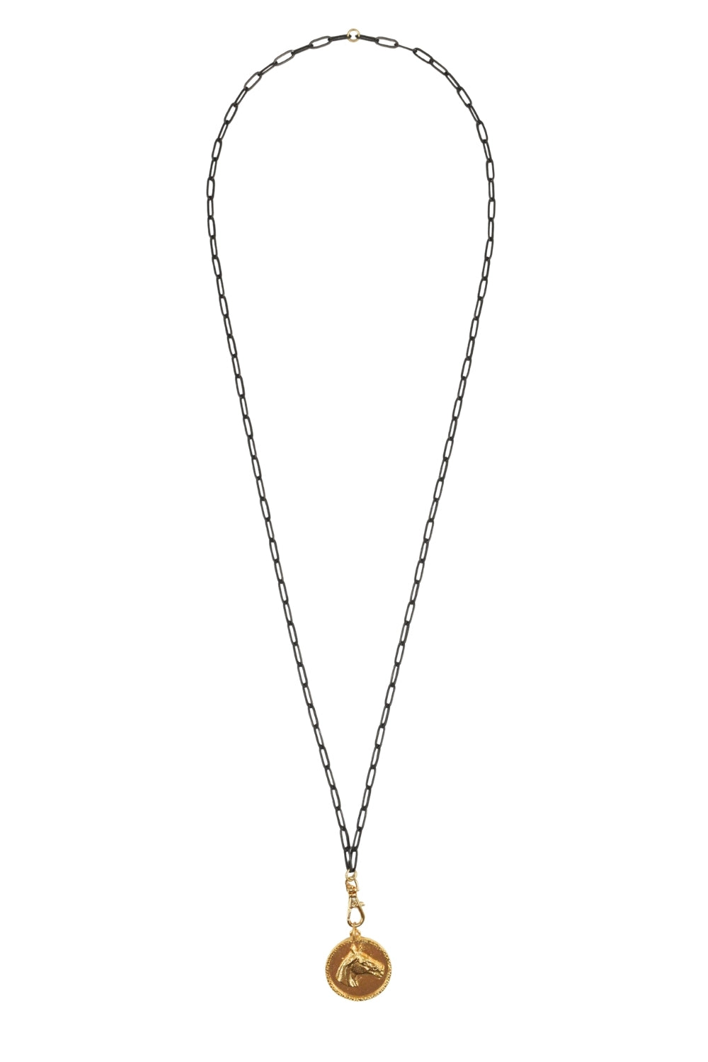 Matte Black Paperclip Necklace