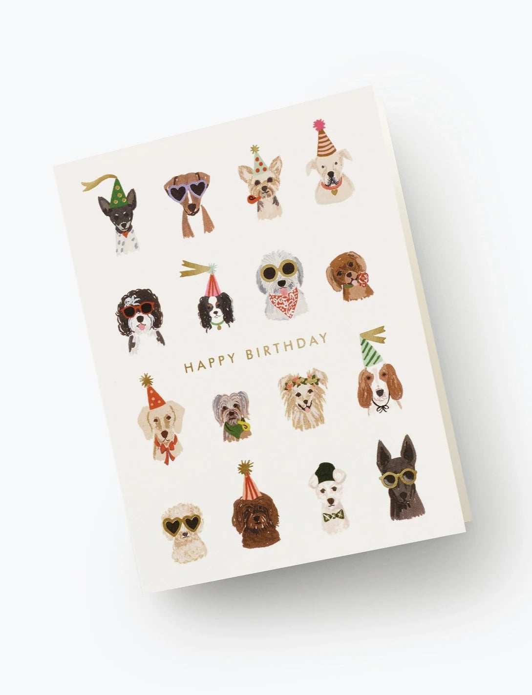 Happy Birthday with Party Pups Greeting Card