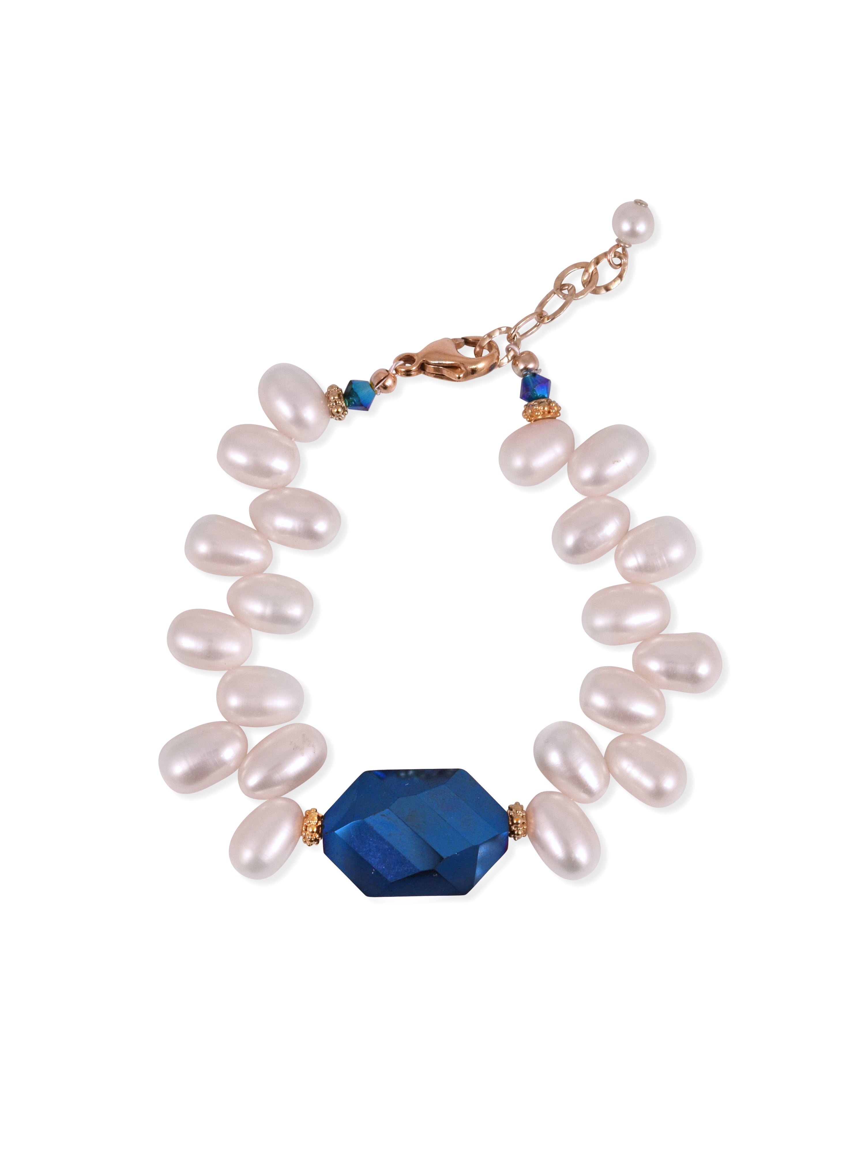 Grace Bracelet with Blue Glass
