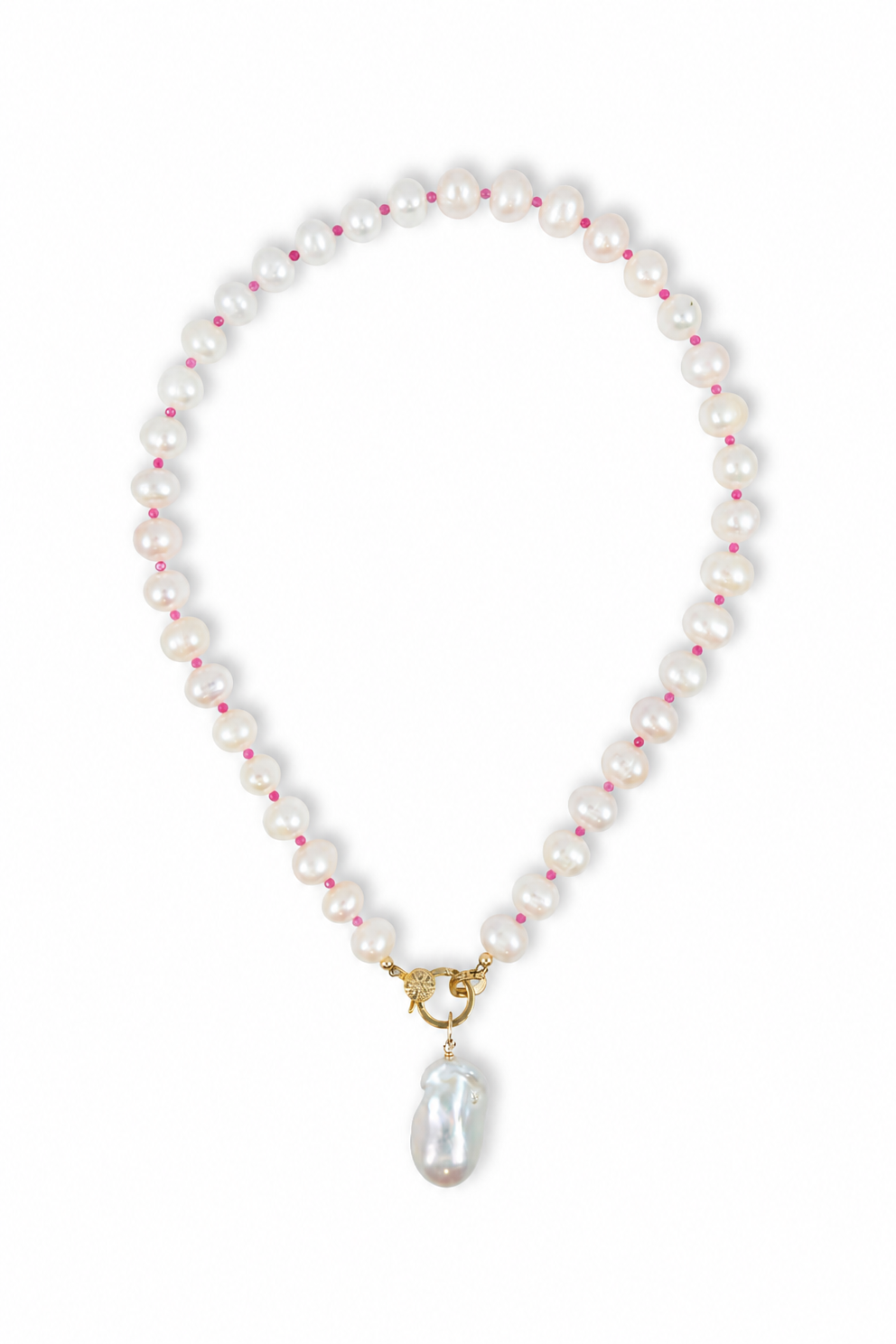 Pearl Confetti Necklace in Pink