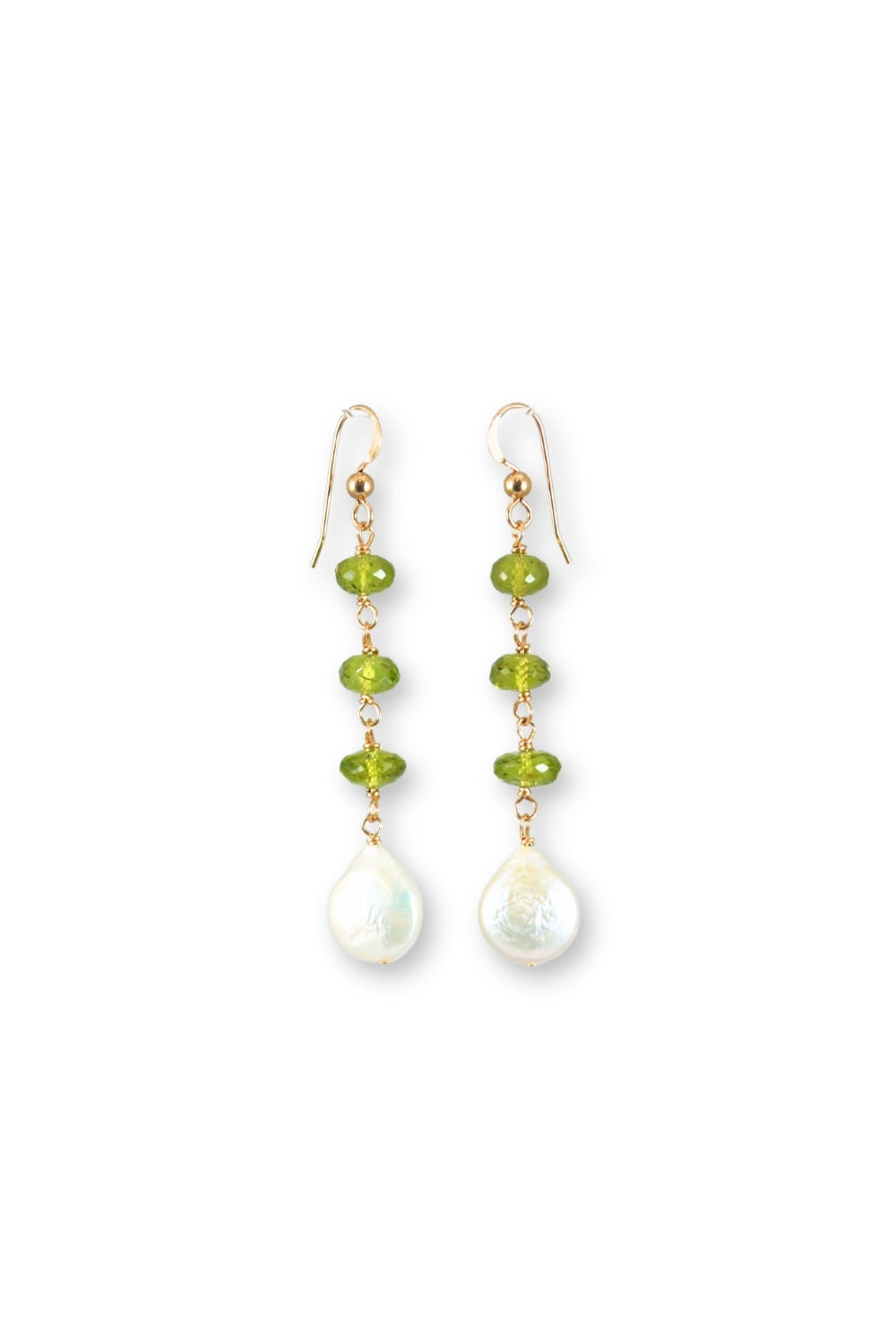 Peridot Pearl Earrings