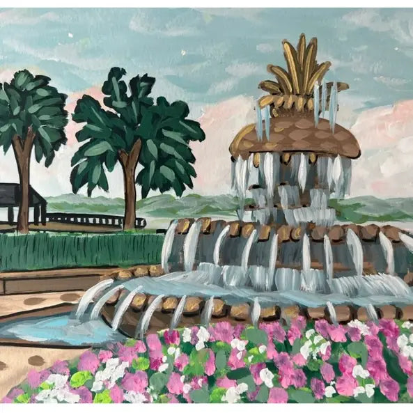 Pineapple Fountain Print