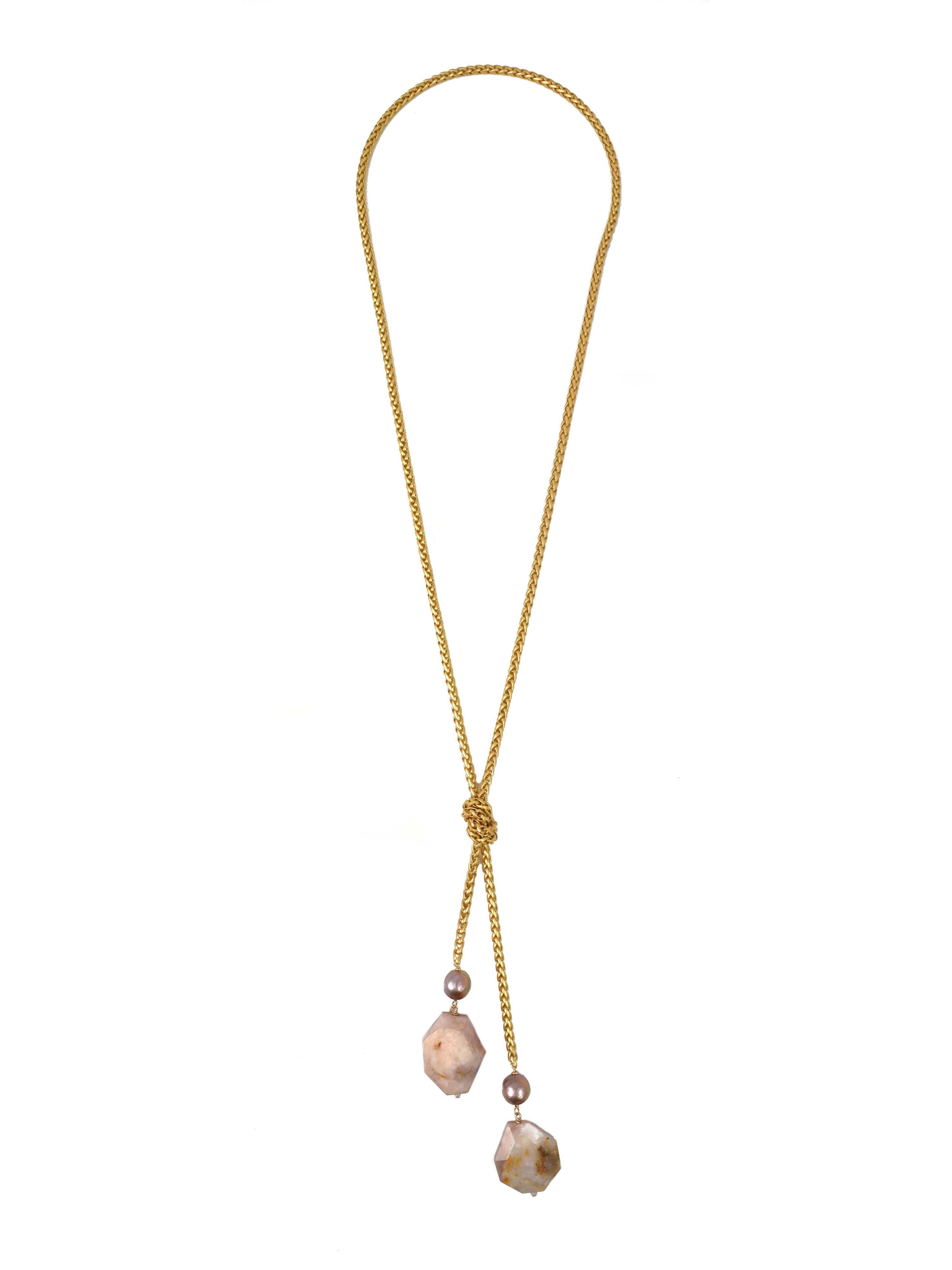 Pink Champagne Lariat Necklace