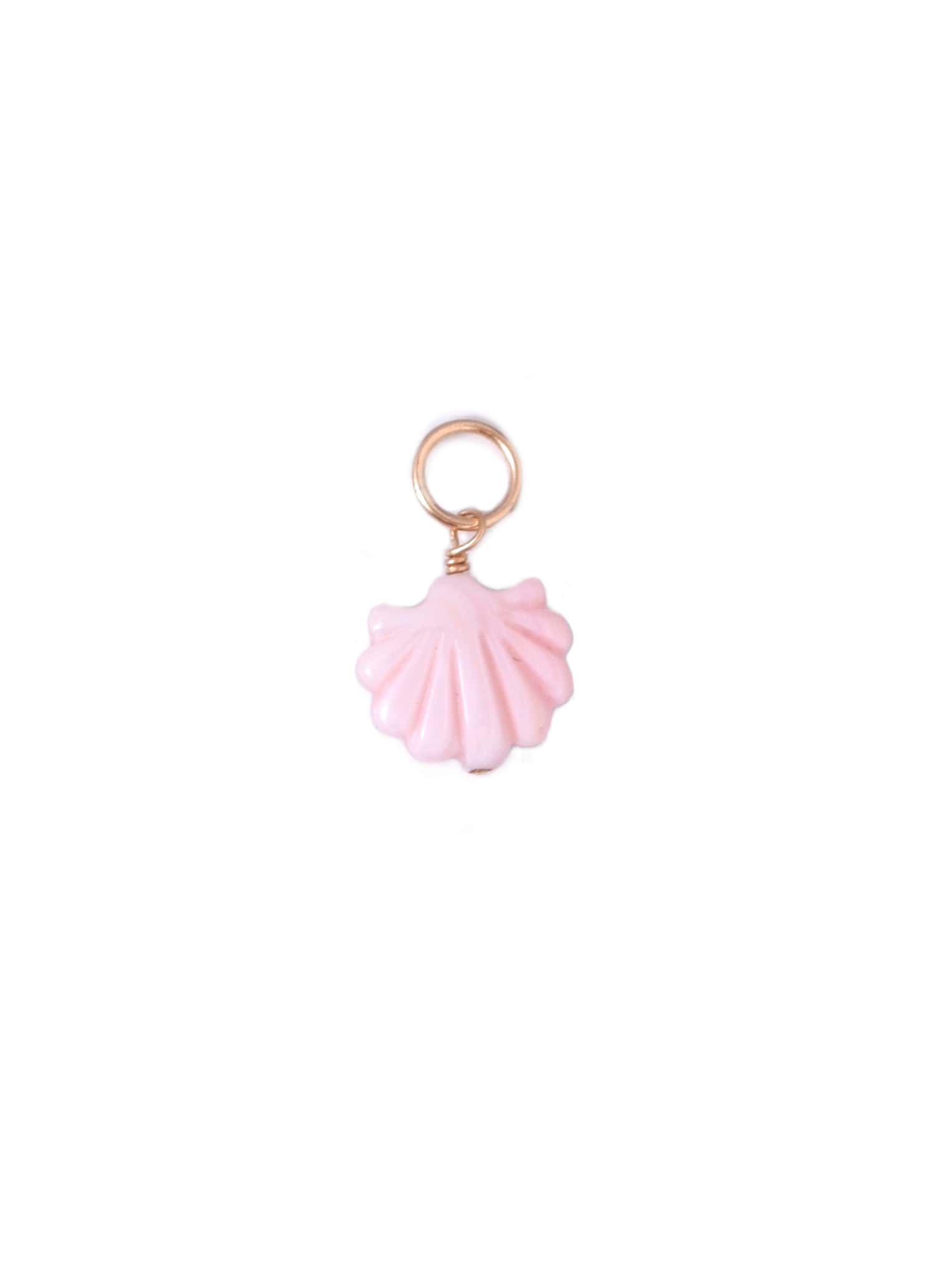 Pink and White Shell charm