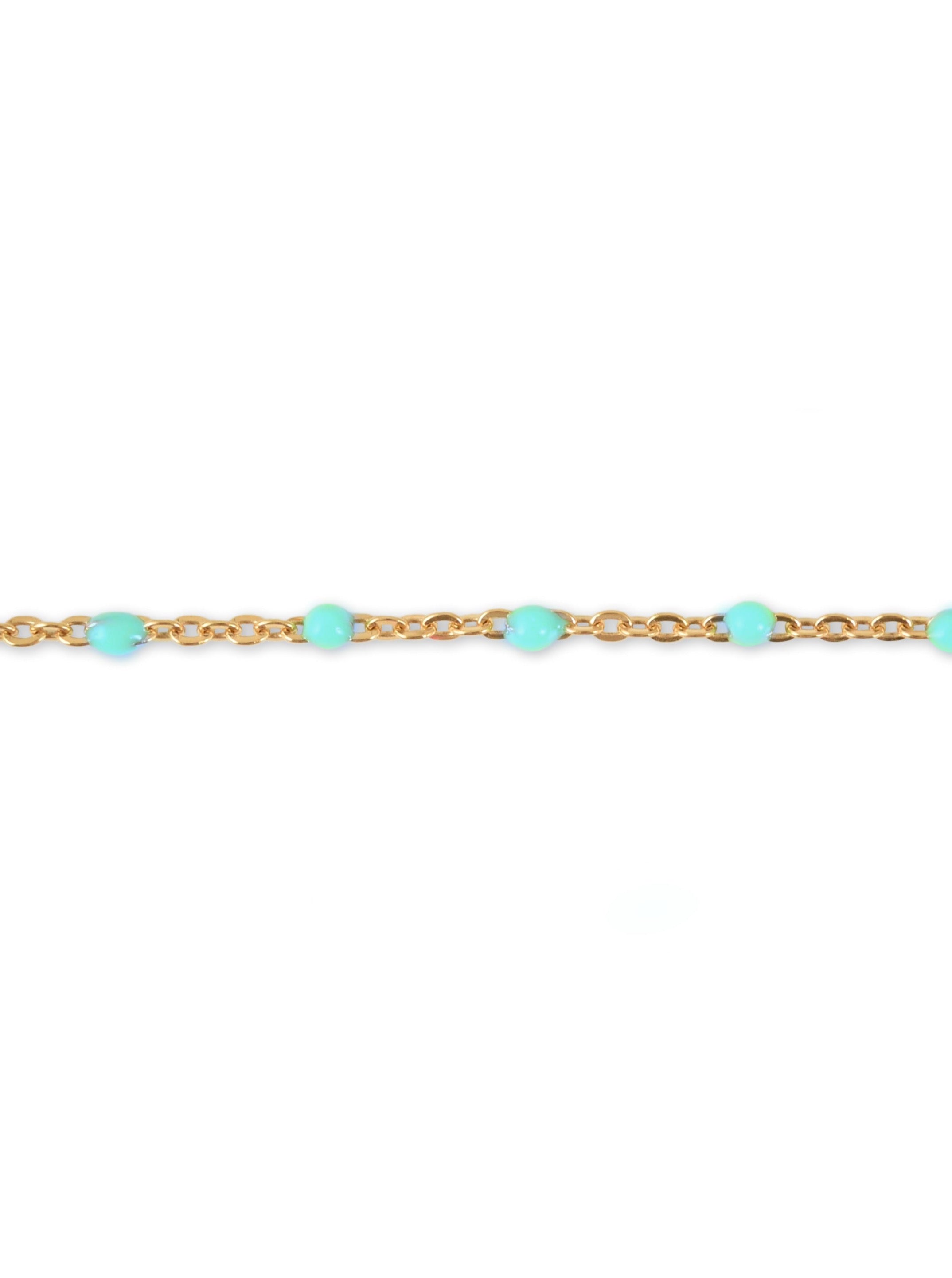 Poppy Chain in Blue in Gold Filled