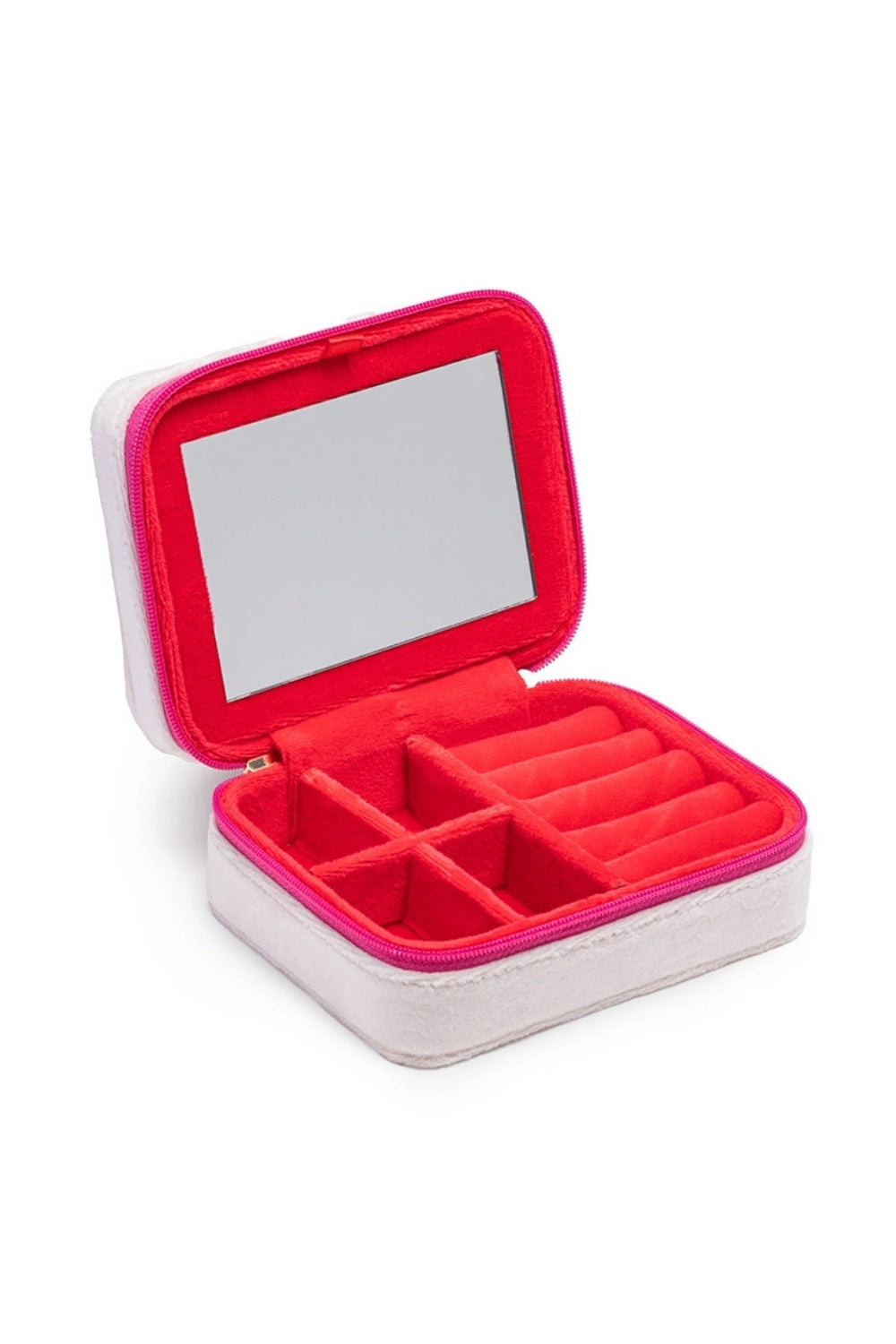 Queen of Hearts Velvet Jewelry Zip Case
