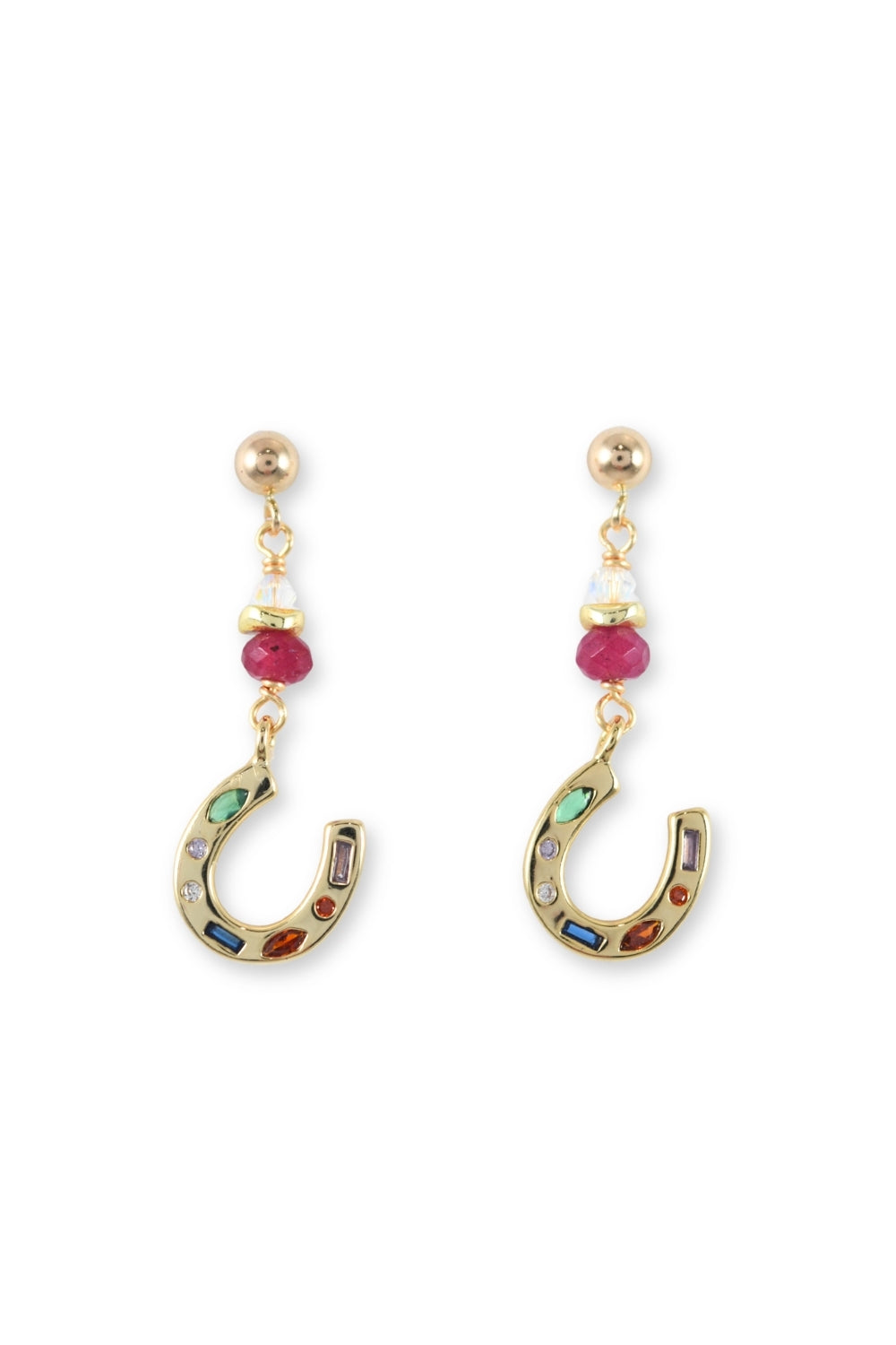 Rainbow Horseshoe Earrings