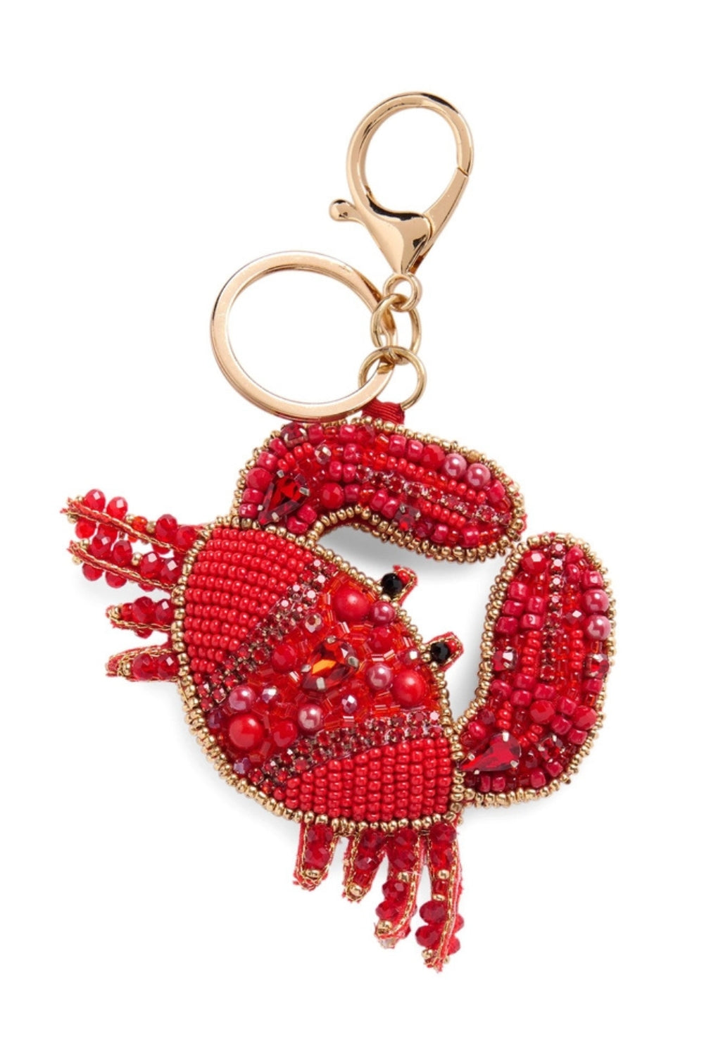 Red Crab Beaded Bag Charm