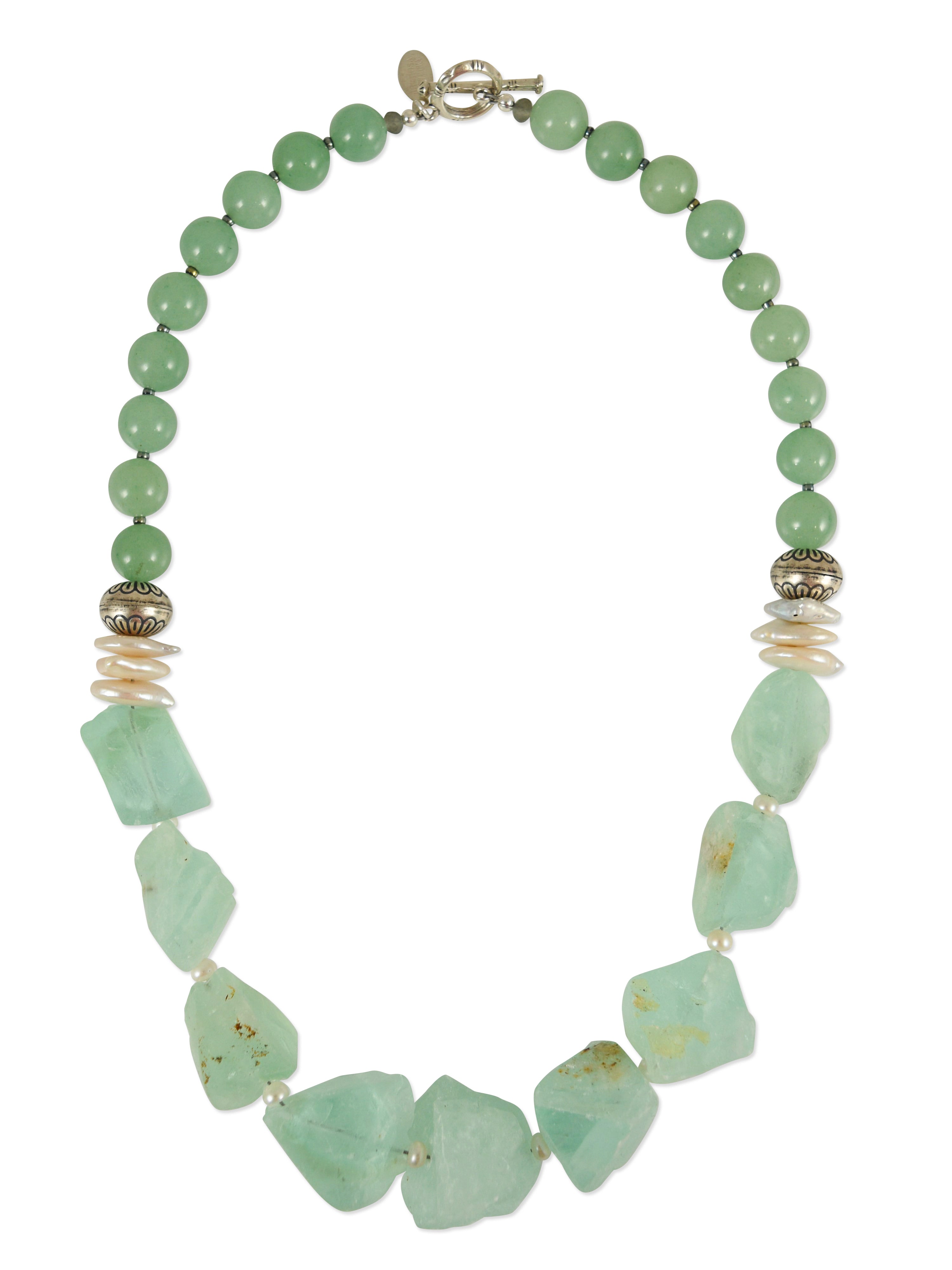 Rock Candy Necklace in Green Quartz