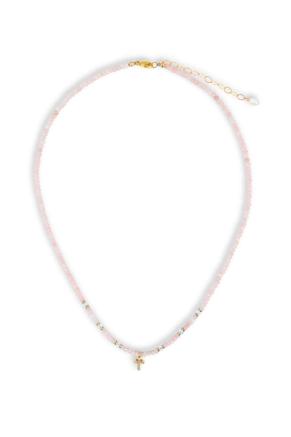 Rose Quartz Cross Necklace
