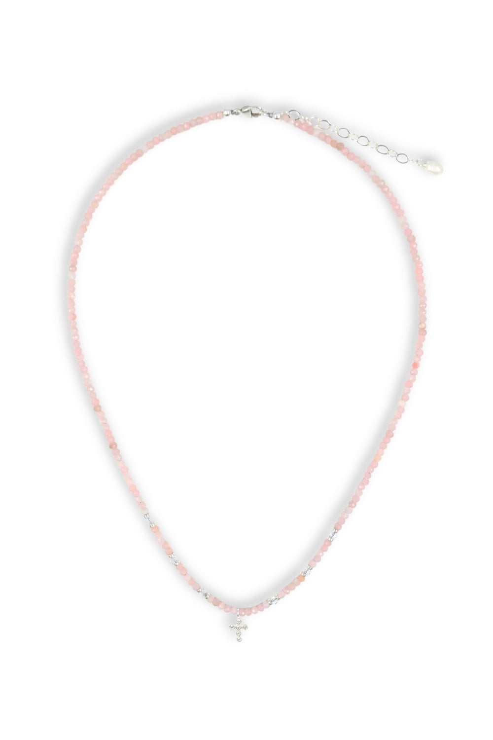 Rose Quartz Cross Necklace