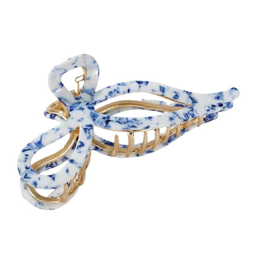 Sabrina Coastal Claw Clip in Chinoiserie