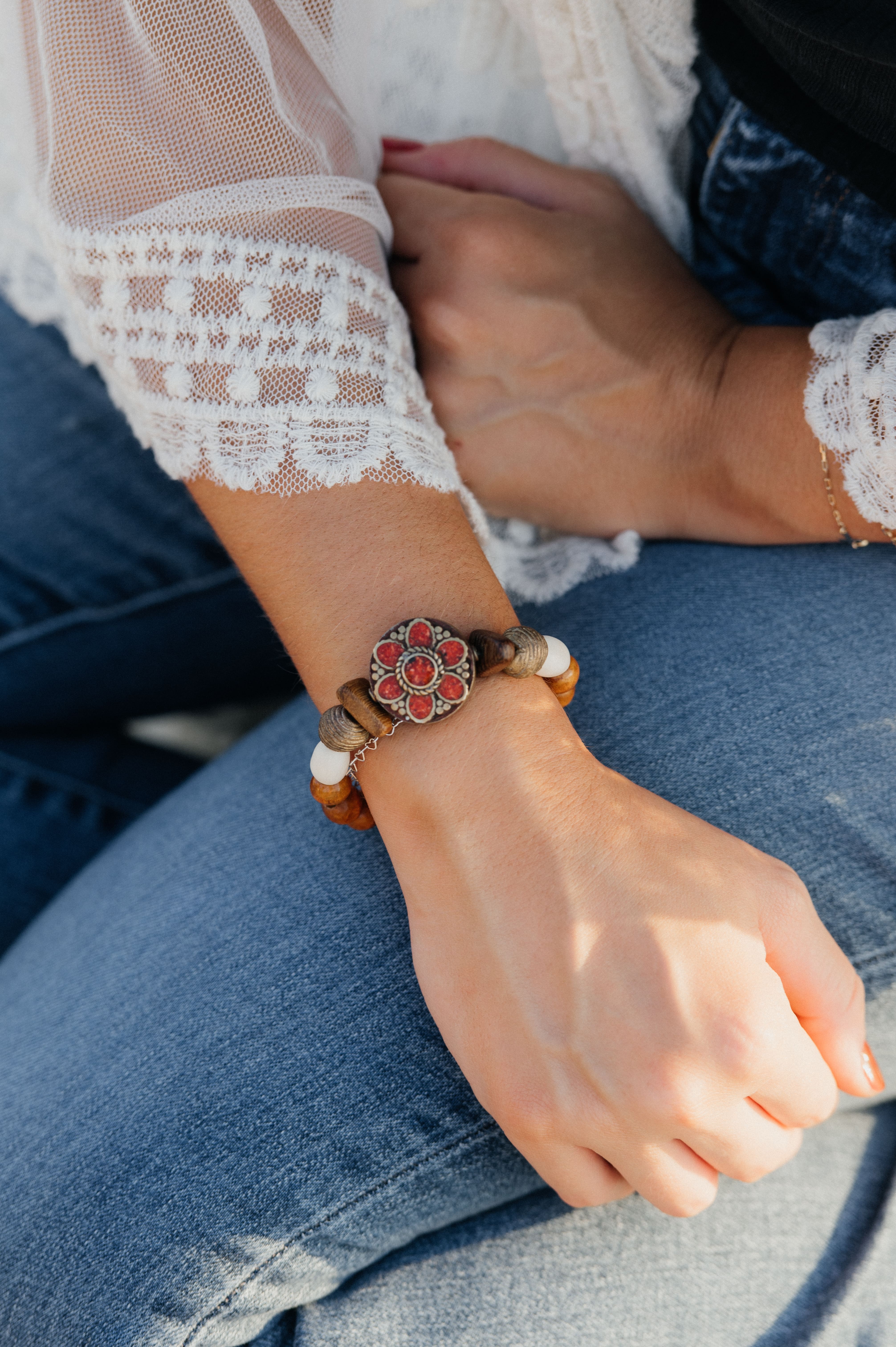 Saddle Creek Bracelet in Coral 