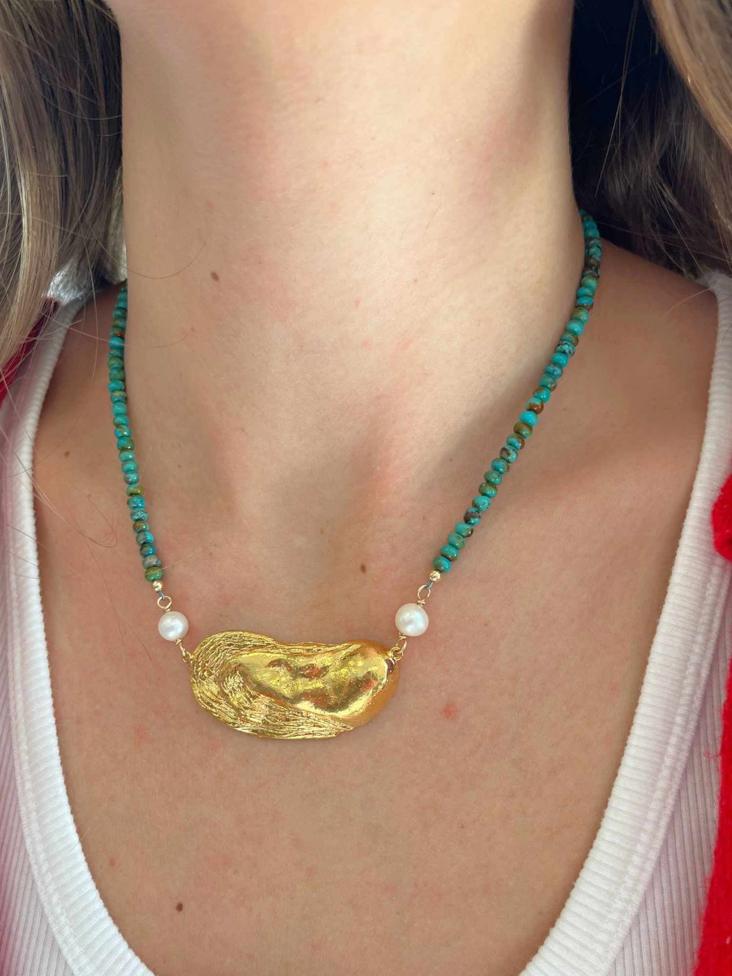 Santee Oyster Necklace in Turquoise
