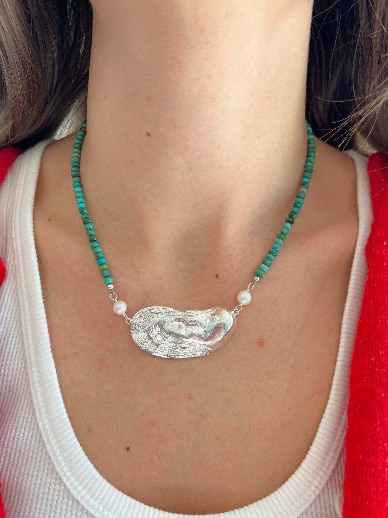 Santee Oyster Necklace in Turquoise
