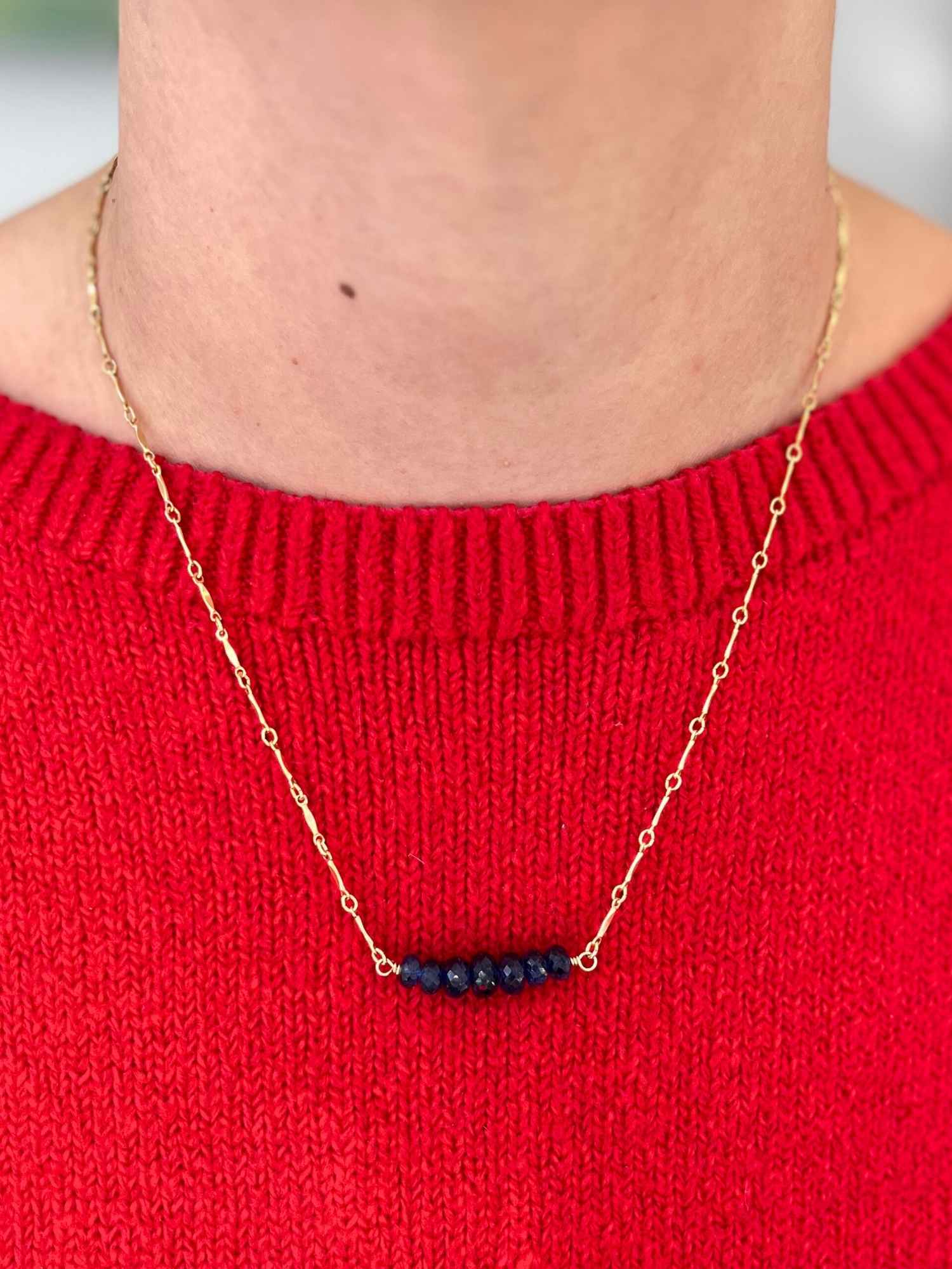 Sapphire Bar Necklace