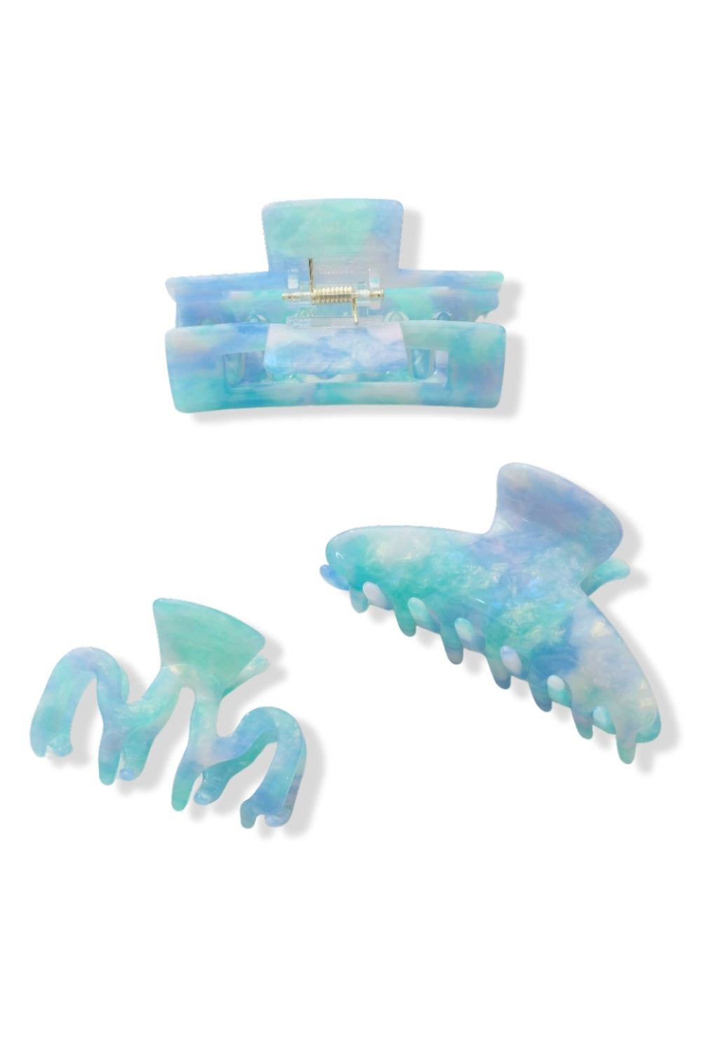 Seafoam Blue Claw Clips