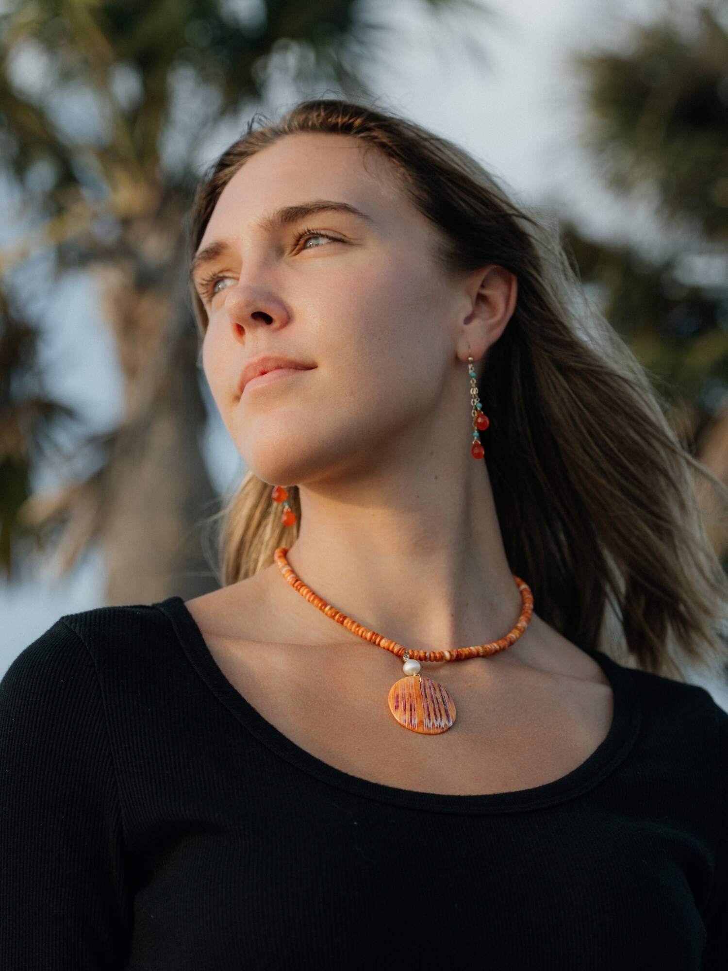 Sierra Blaze Necklace In Orange