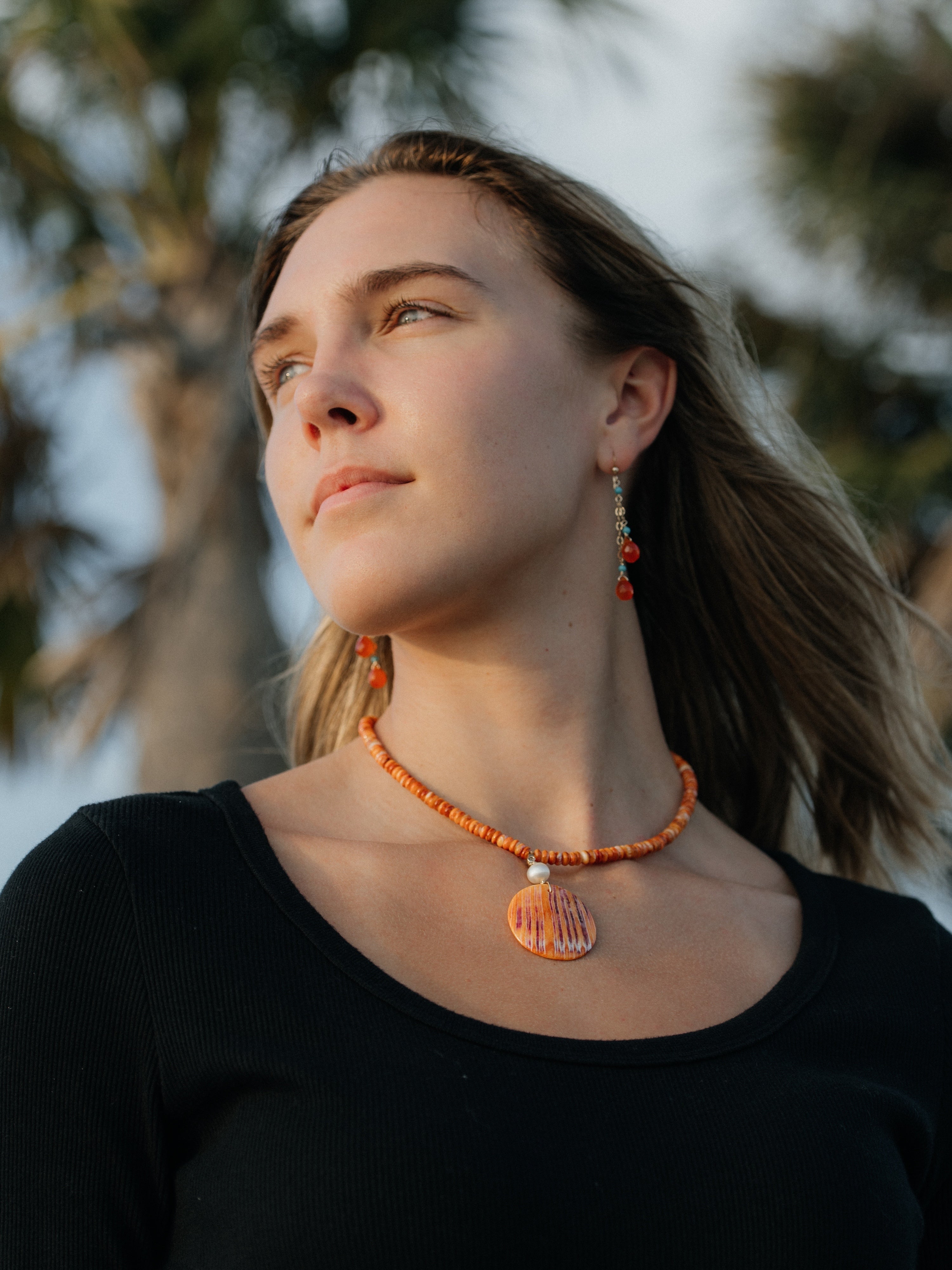 Sierra Blaze Necklace in Orange