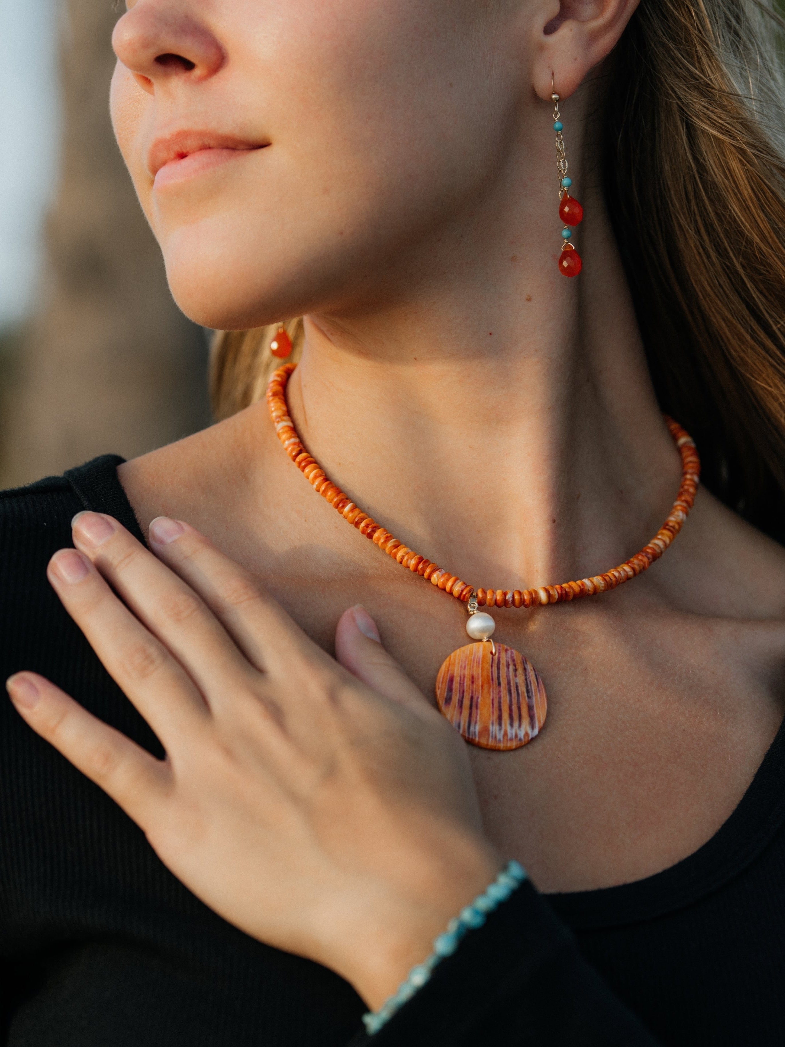 Sierra Blaze Necklace In Orange